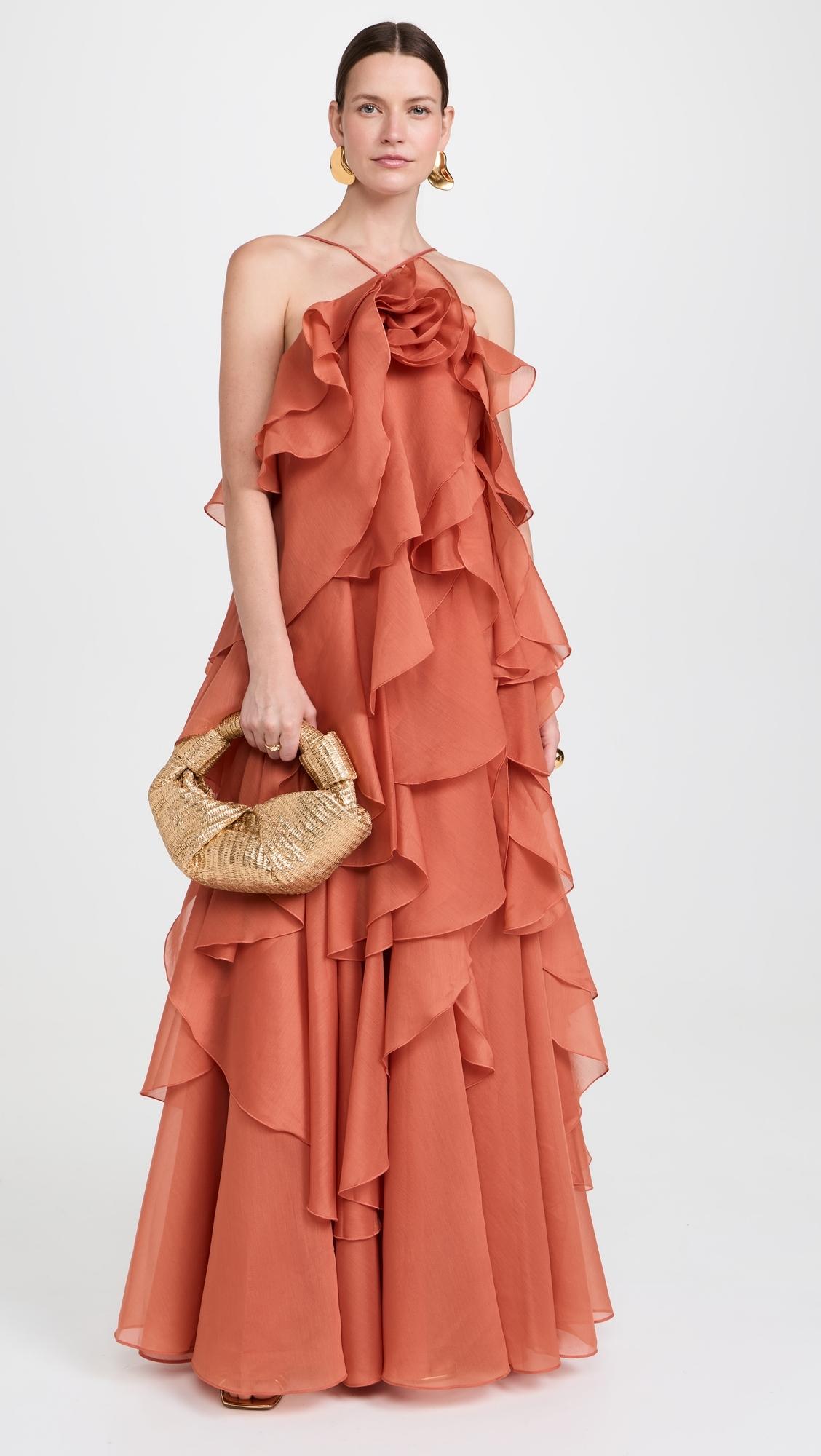 floral maxi dress pastel Helena Long Sleeve Floral Maxi Dress