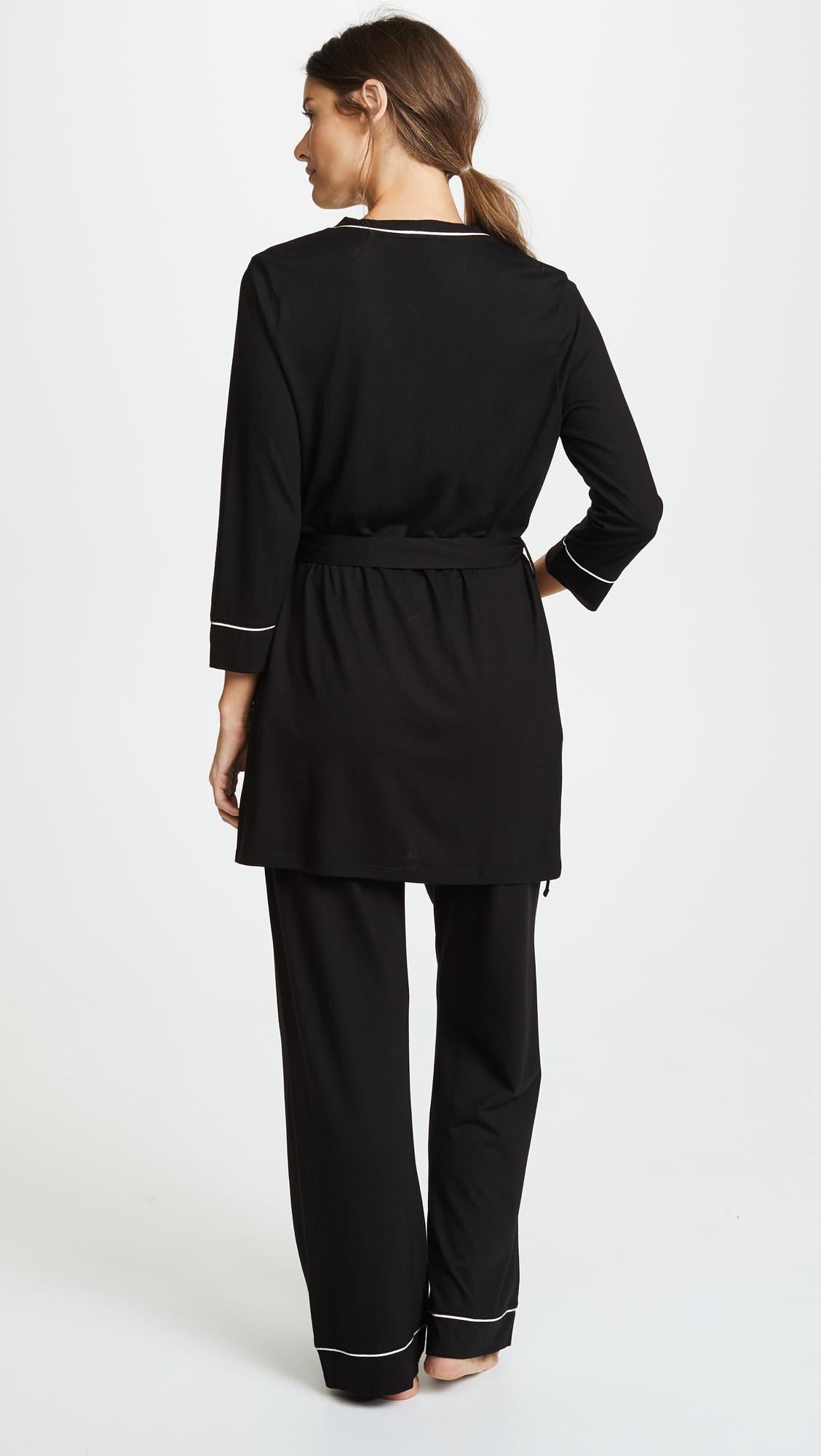 Cosabella Cotton Bella Maternity Pj Set in Black/Ivory (Black) - Lyst