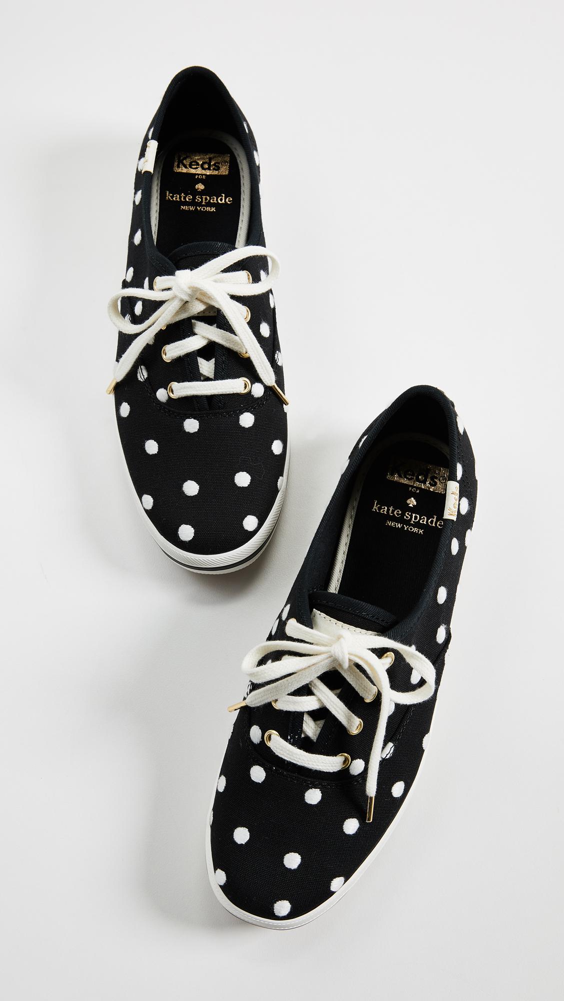 black and white polka dot keds