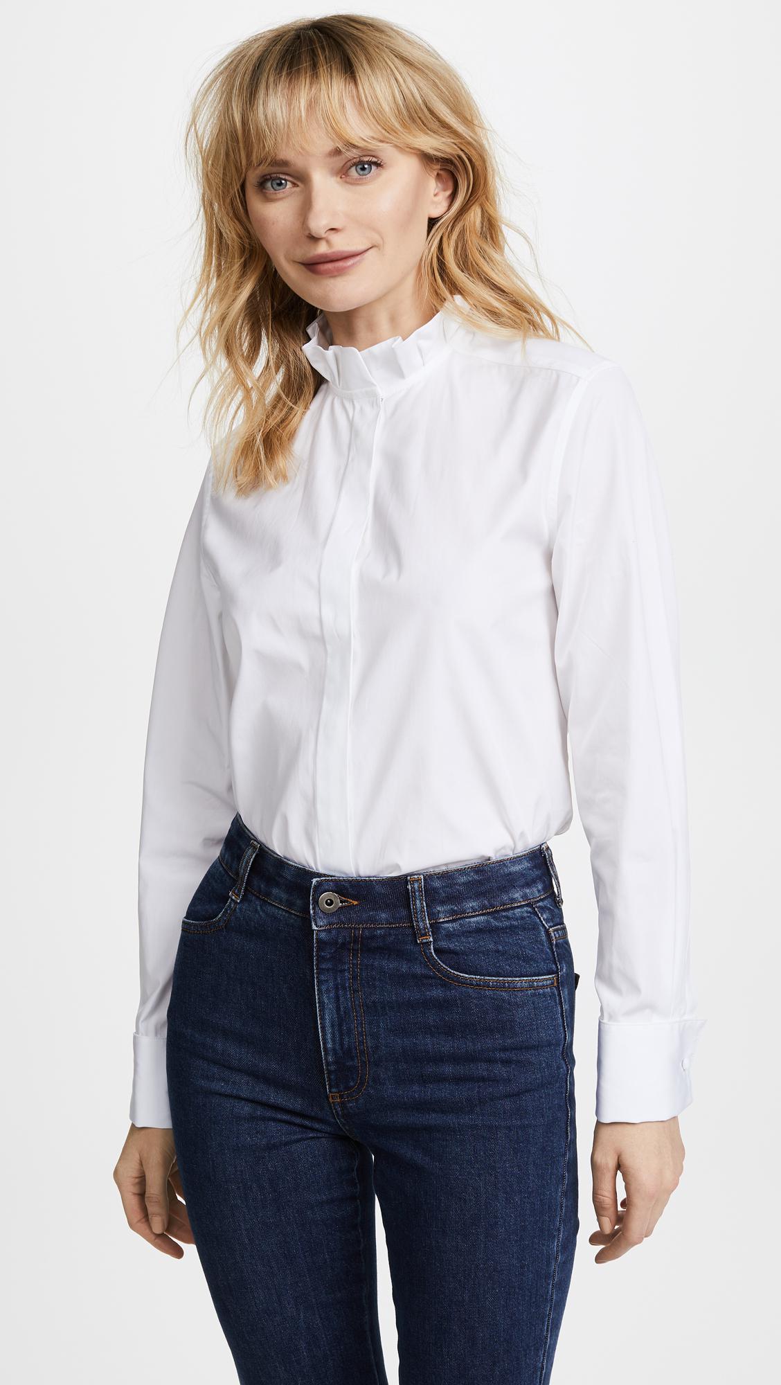 Lyst Protagonist Pleated Collar Shirt in White