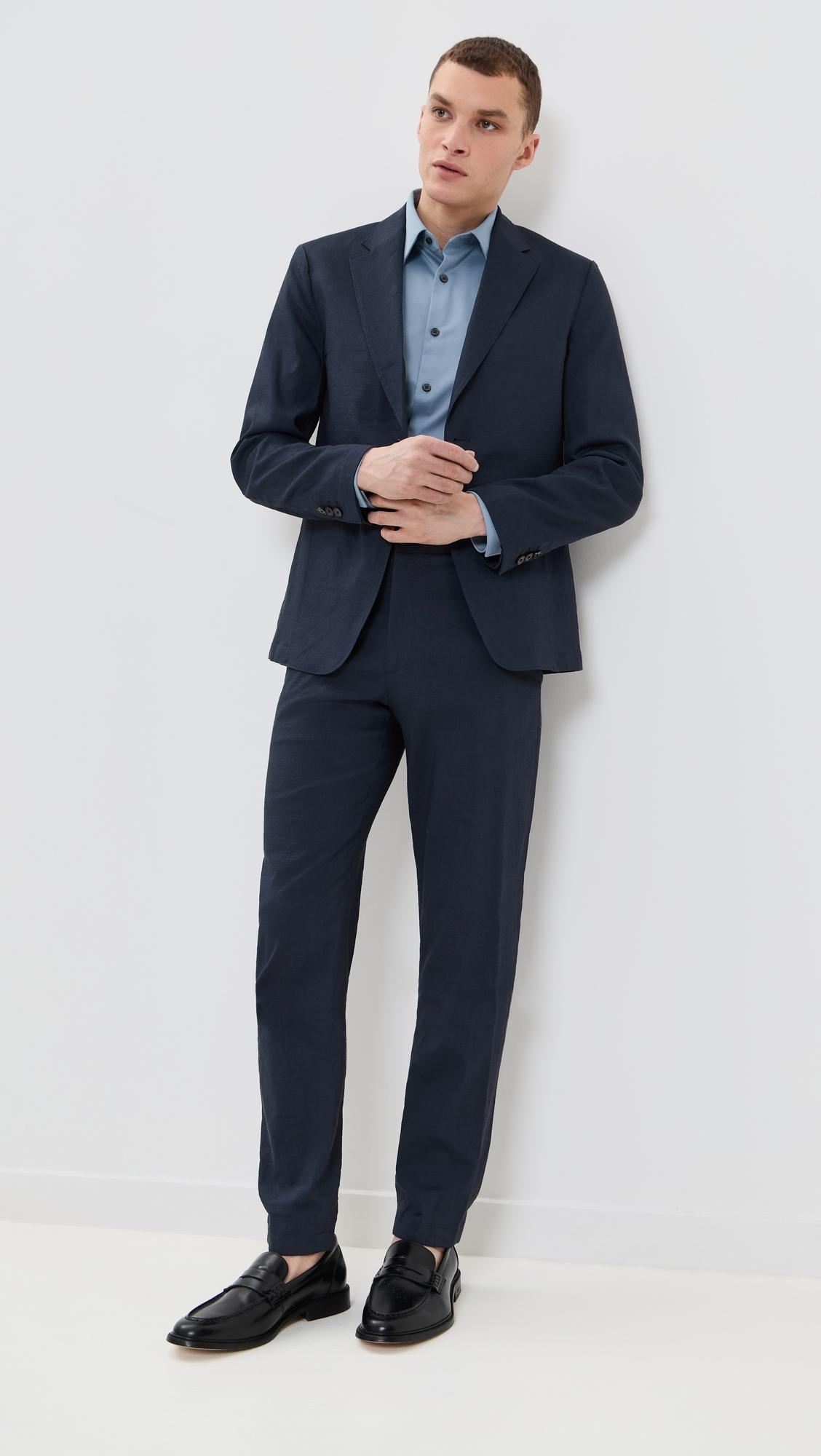 Theory Good Crunch Linen Clinton Blazer in Blue for Men | Lyst
