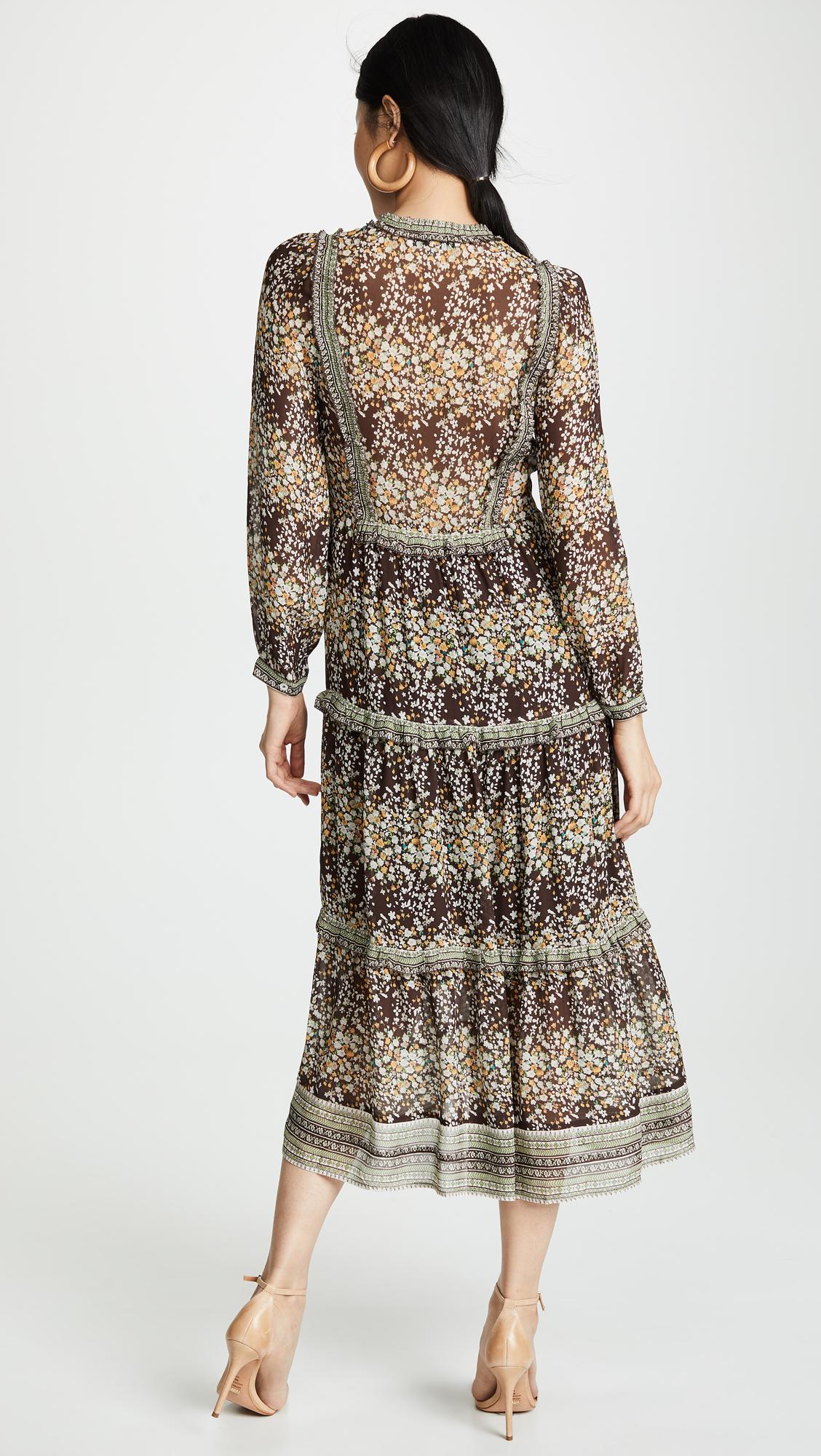 maya long sleeve midi dress