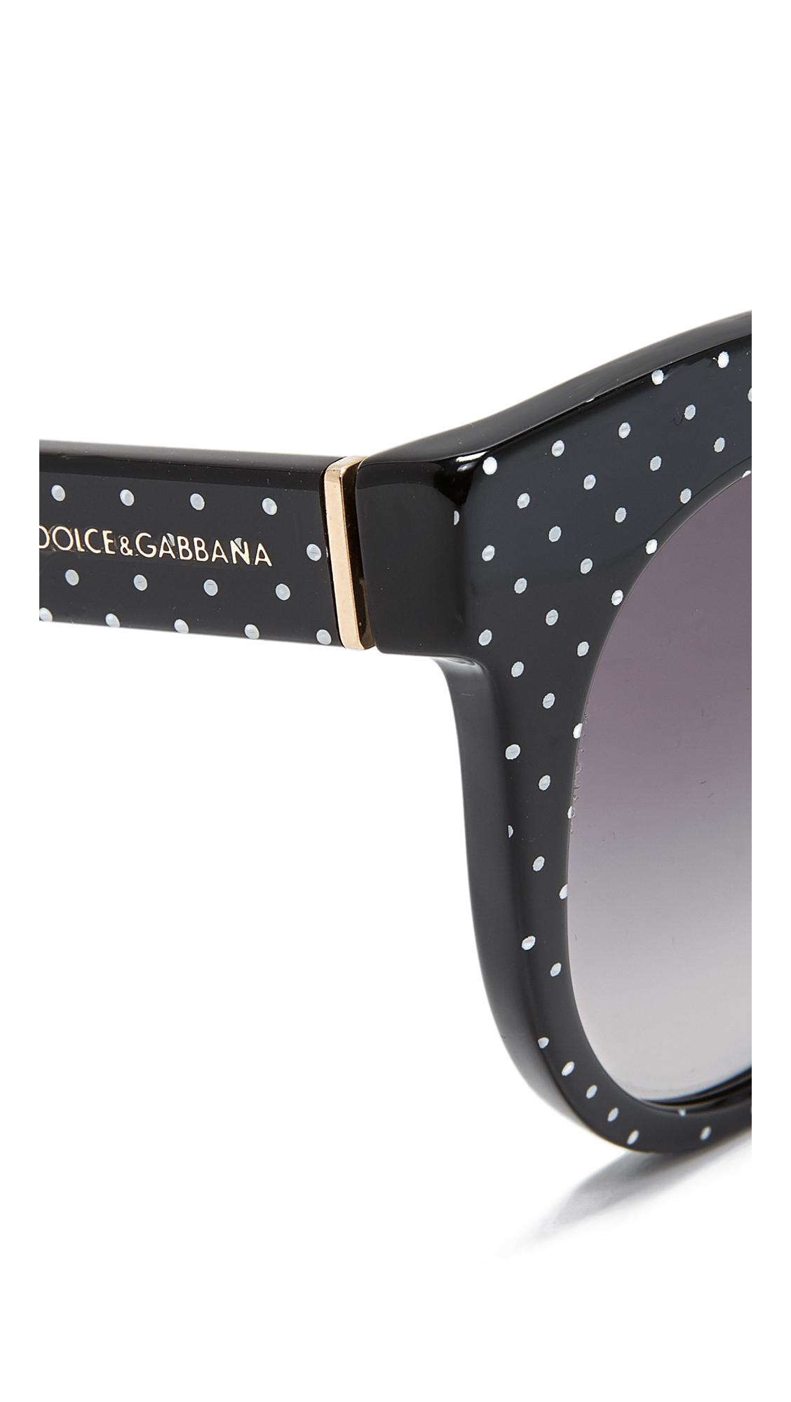 Dolce & Gabbana Cat Eye Polka Dot Sunglasses in Black | Lyst