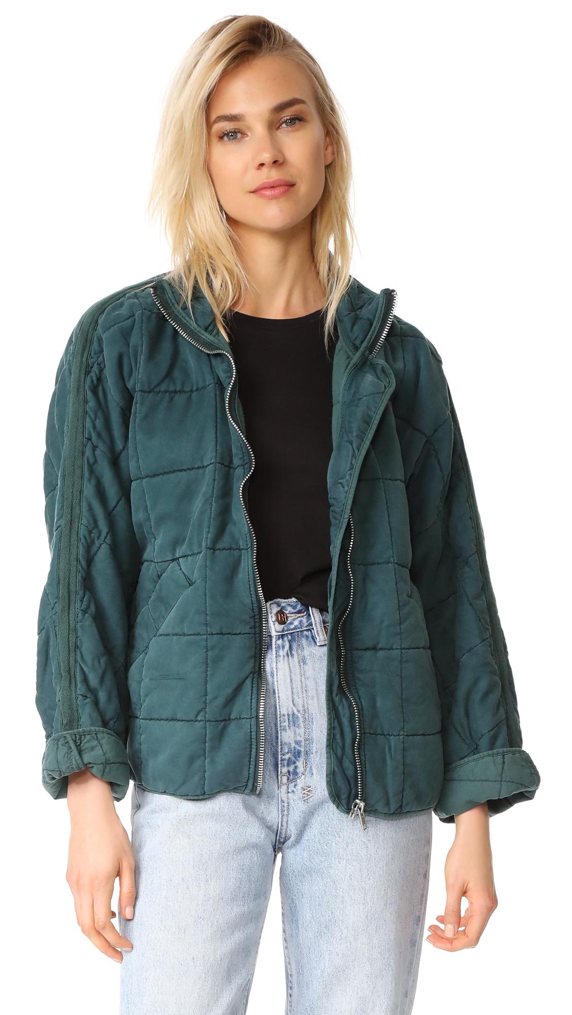 Free People Dolman Quilted Jacket in Green | Lyst