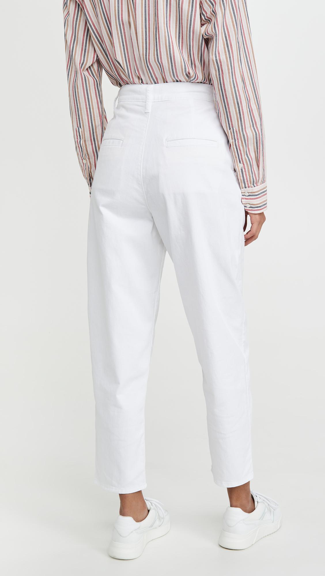 Leather Pleated Balloon in Bright White 