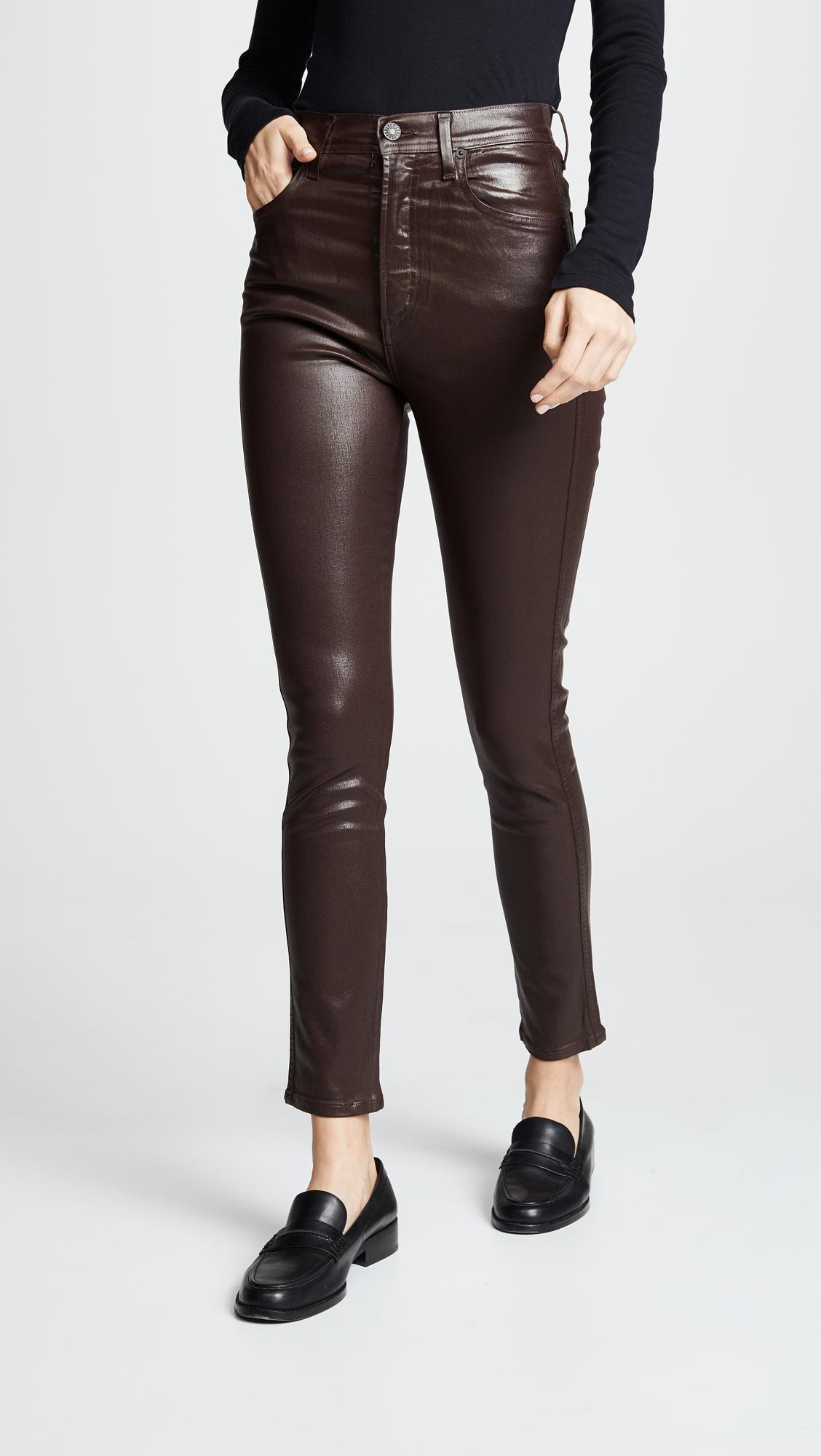 agolde roxanne leatherette skinny jeans