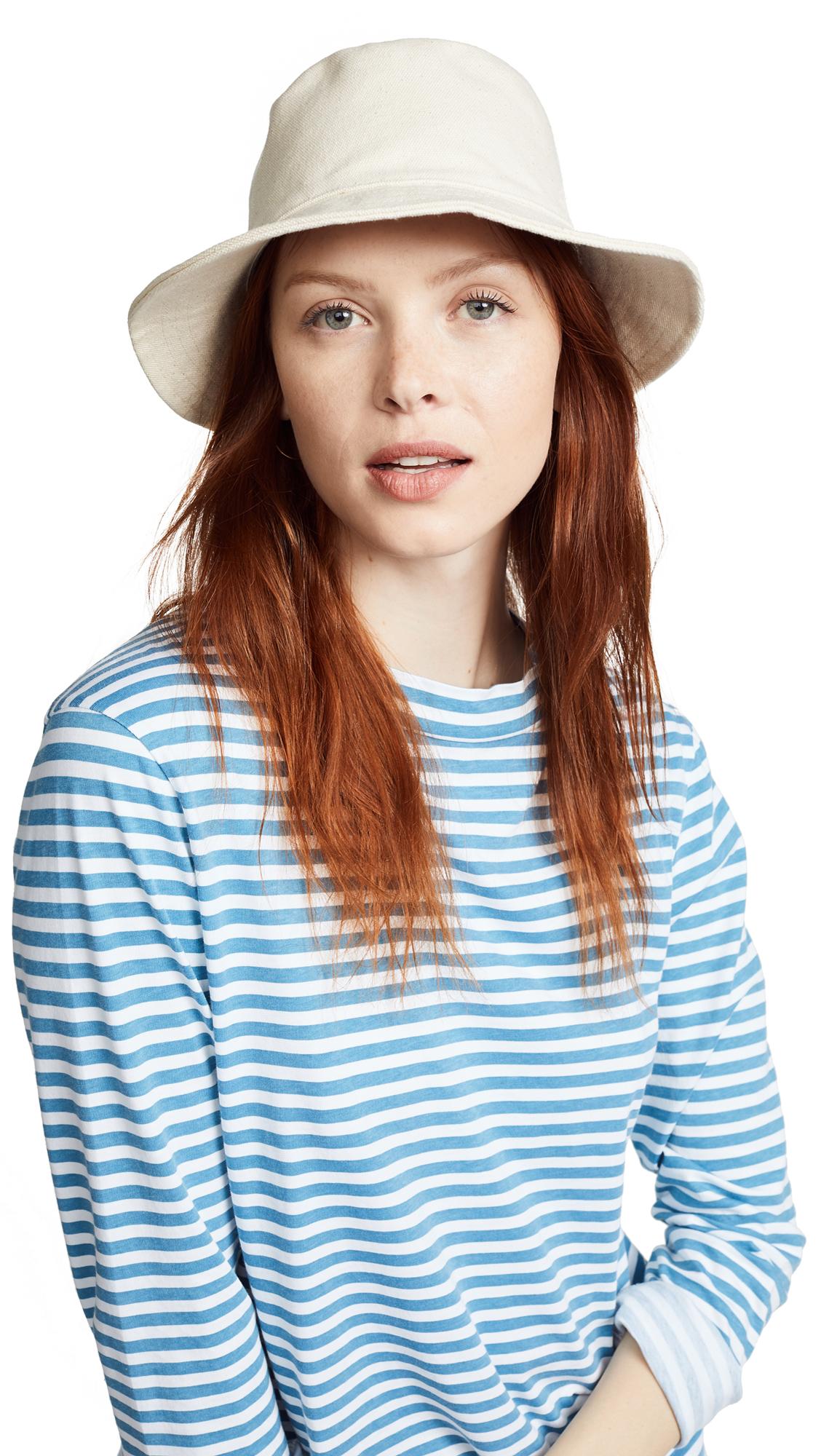 Madewell Short-brimmed Canvas Bucket Hat in Brown
