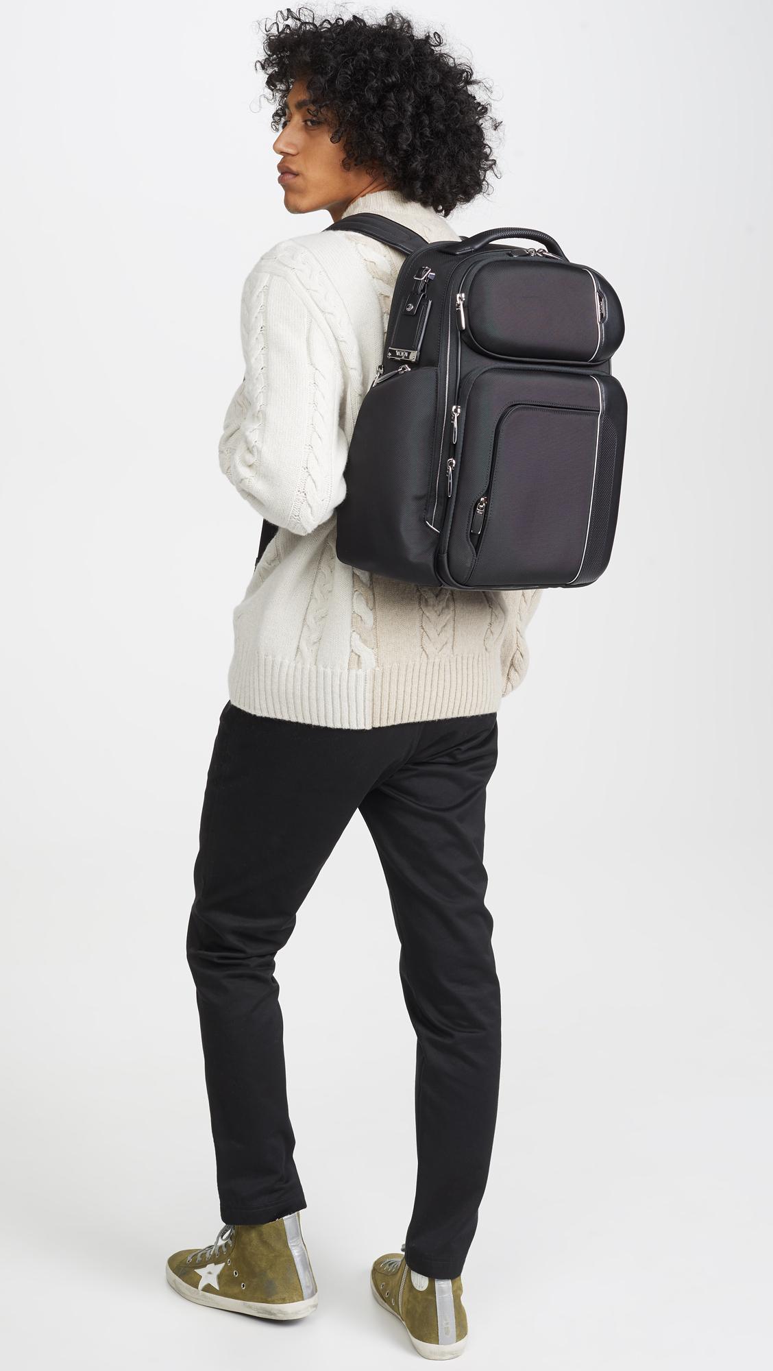tumi barker backpack leather