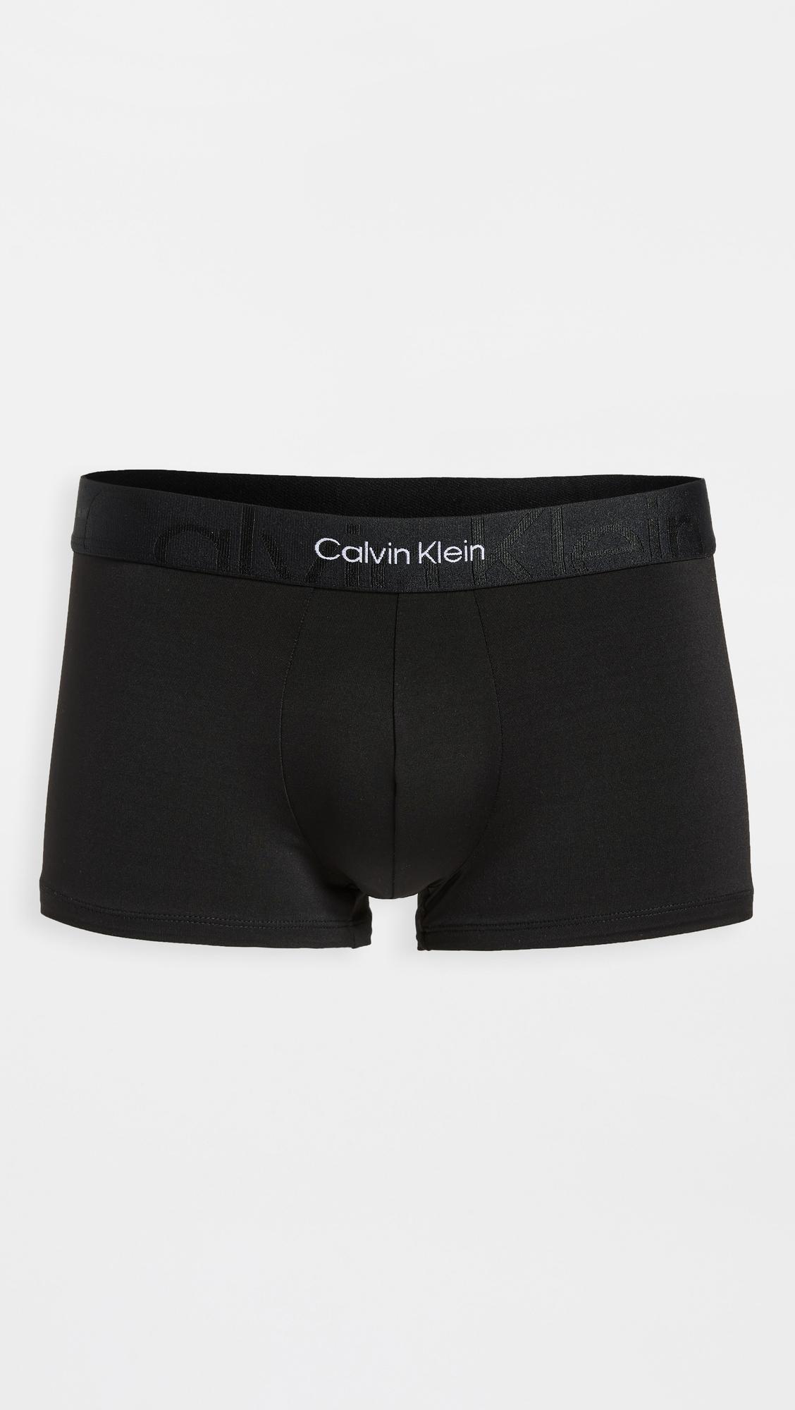 Calvin Klein Monolith Low Rise Trunks in Black for Men Lyst