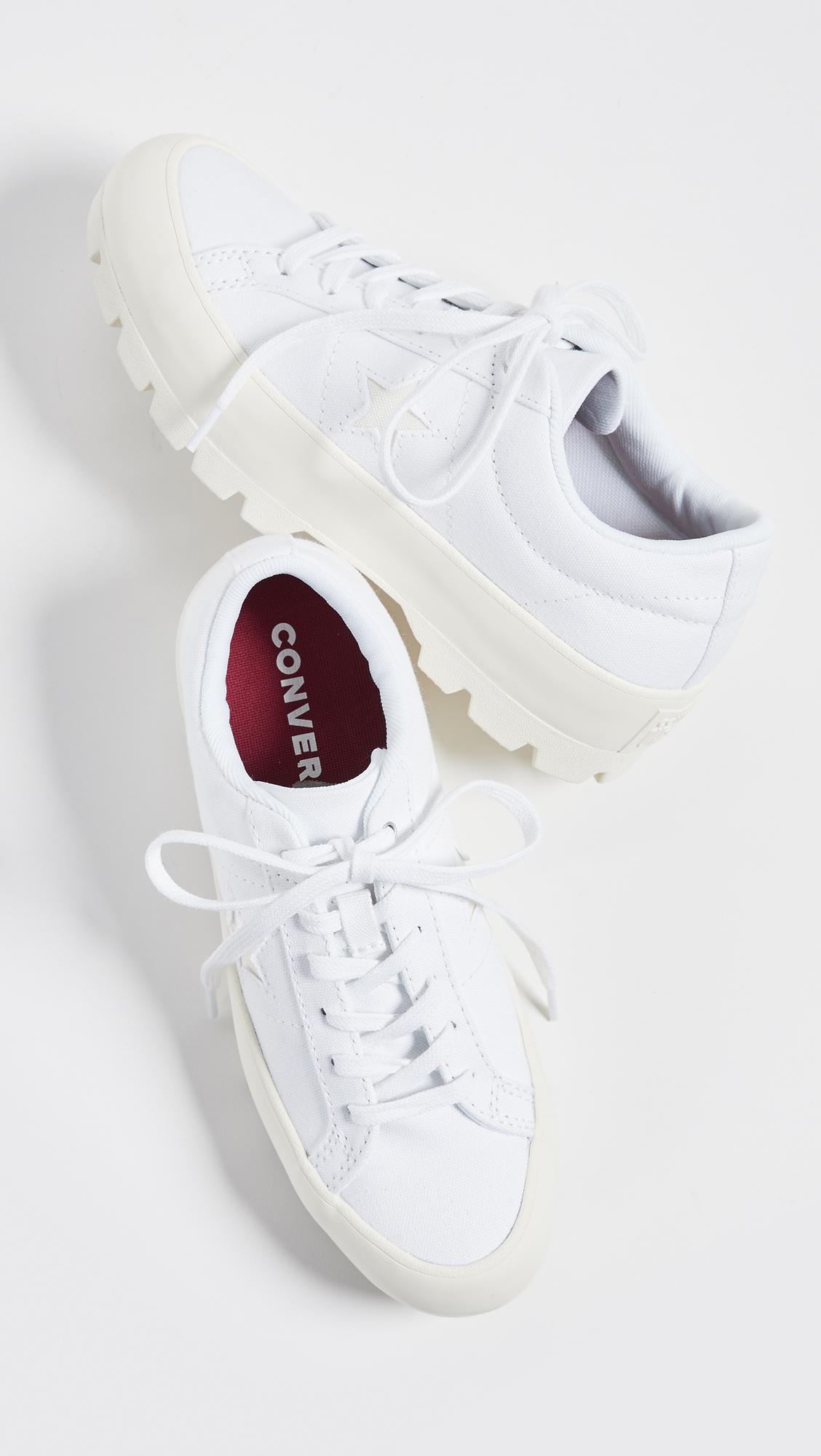 Converse Canvas One Star Lugged Ox Sneakers in White | Lyst