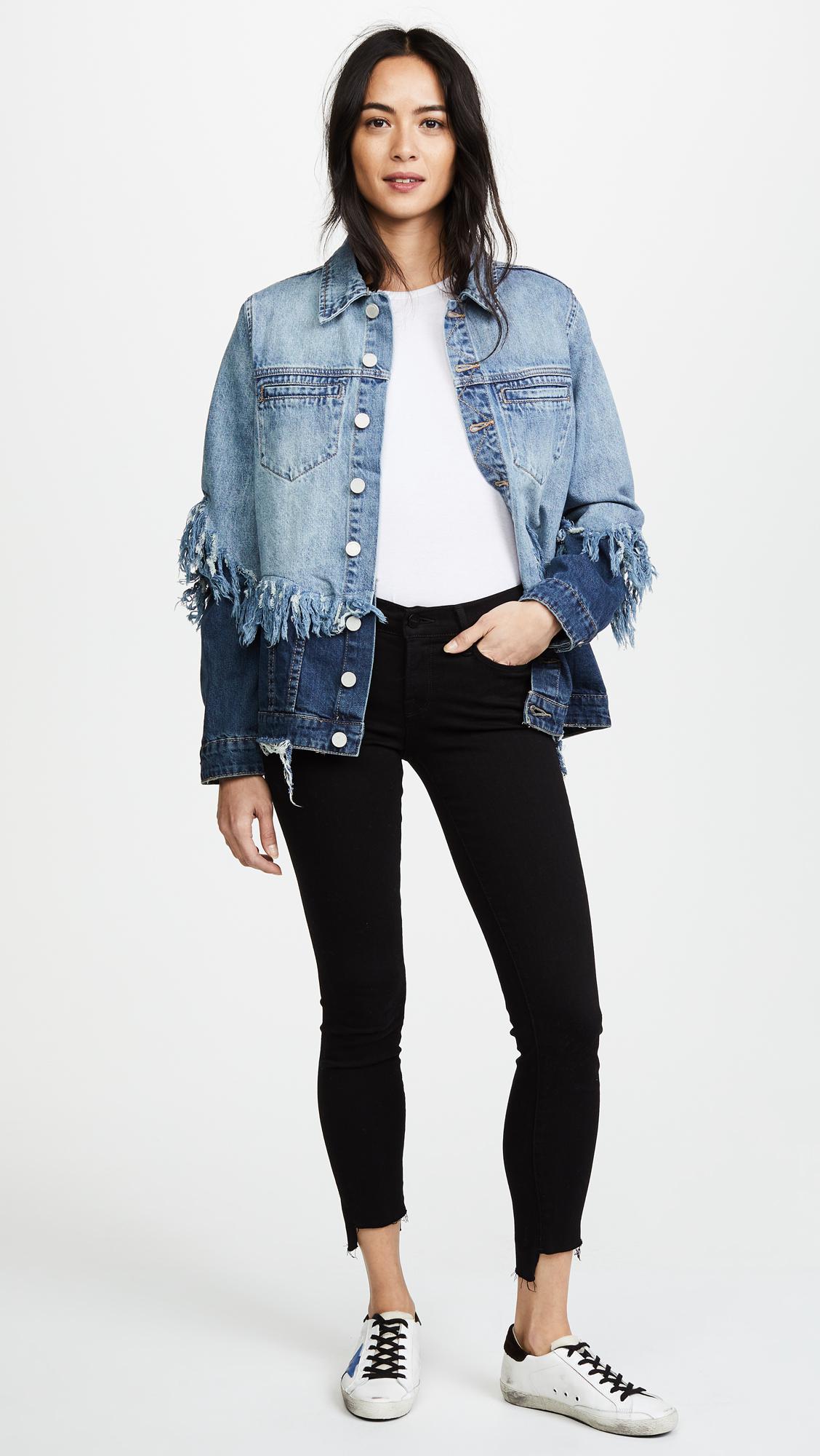 shredded denim jacket
