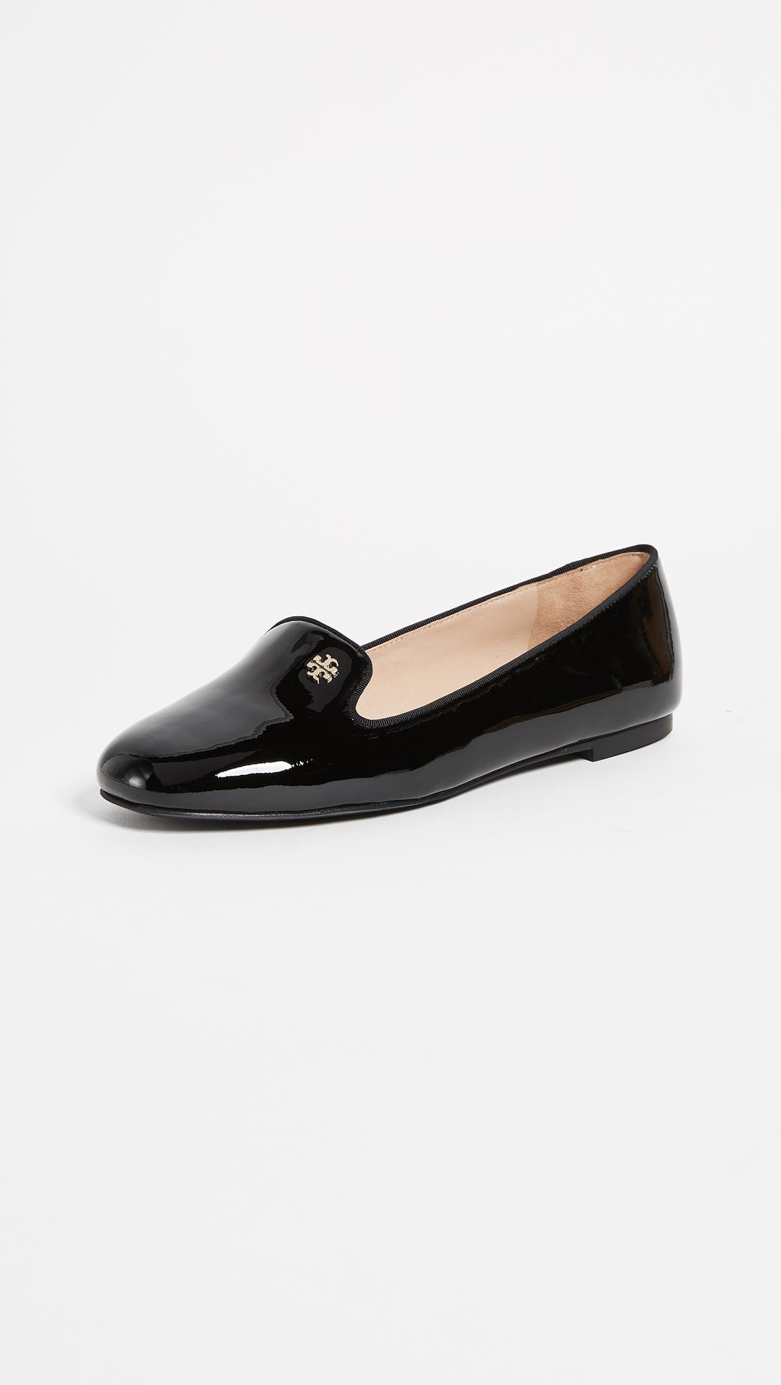 Tory Burch Leather Samantha Smoking Slippers in Black - Lyst