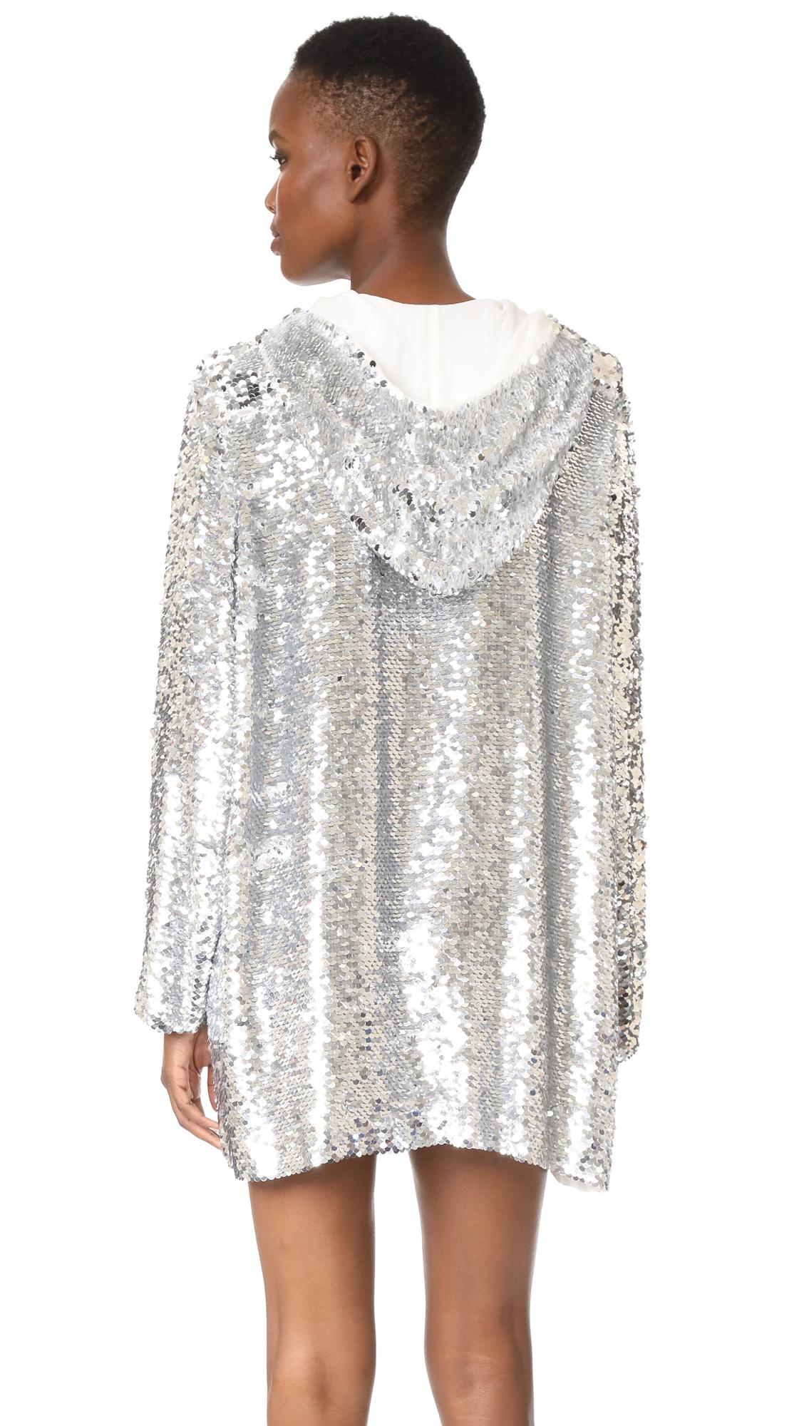 sequin hoodie dress