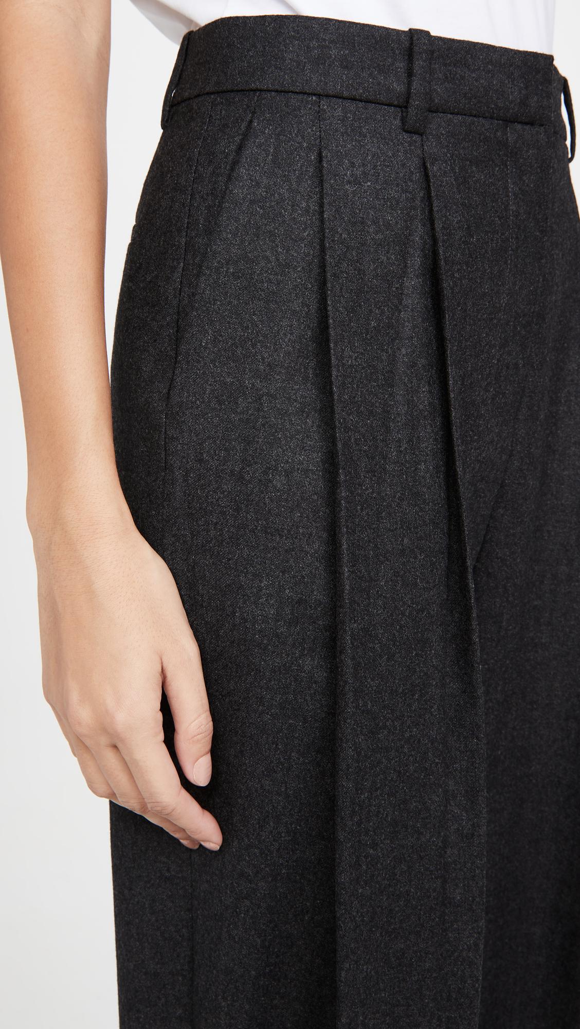 Theory Wool Pleat Carrot Pants in Dark Charcoal Melange (Gray) Lyst