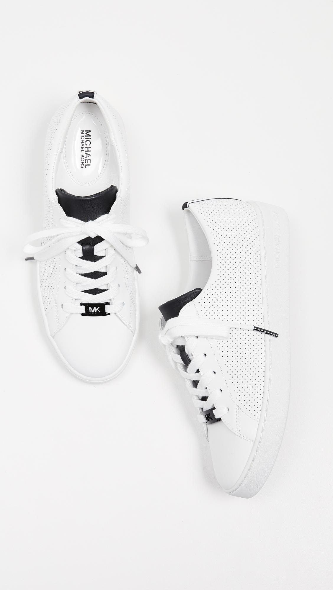 MICHAEL Michael Kors Keaton Lace Up Sneakers in White | Lyst