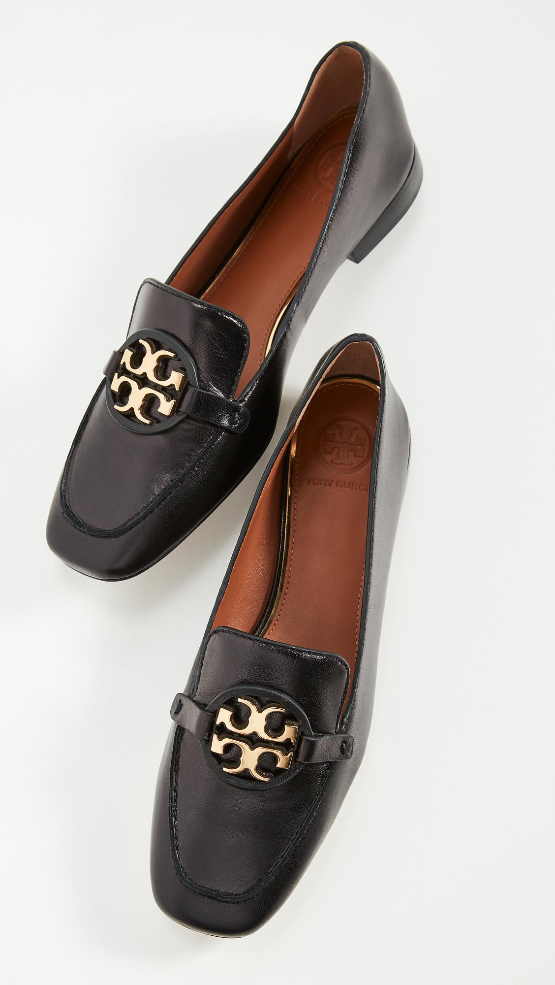 Tory Burch Leather 15mm Metal Miller Loafers in Black - Lyst