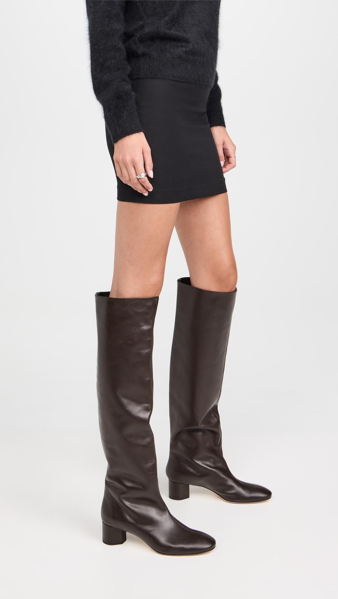 Aeyde Willa Calf Leather Boots in Black | Lyst
