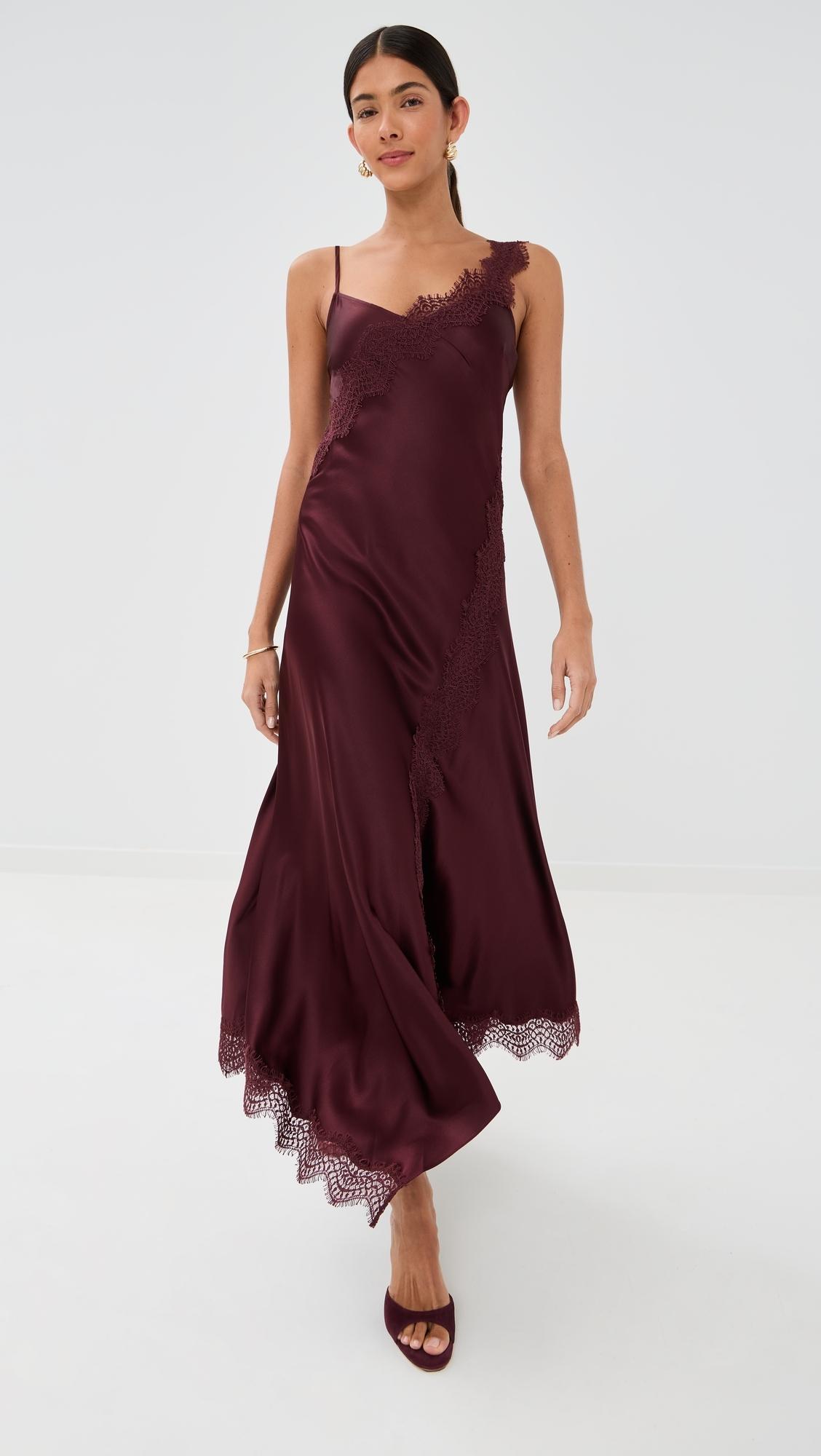open lace back dress Josiane Floral Maxi Dress in White & Purple main image 0