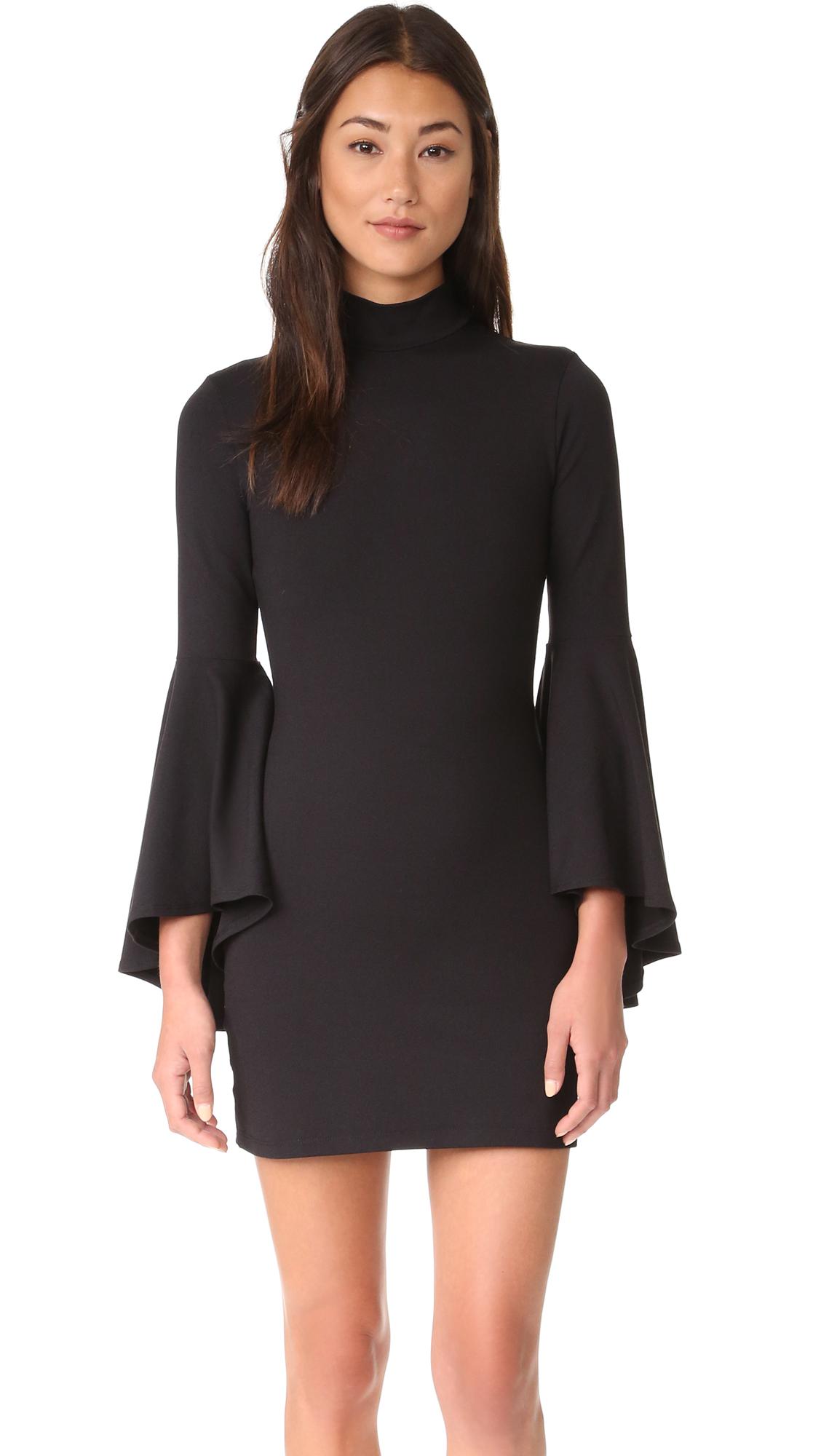 Susana Monaco Synthetic Izzie Mock Neck Dress in Black - Lyst