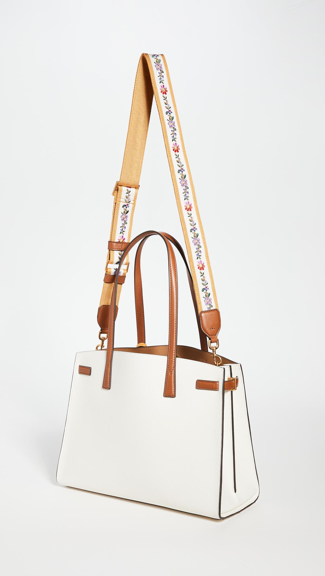 Tory Burch Leather Walker Colorblock Satchel With Webbing Strap | Lyst