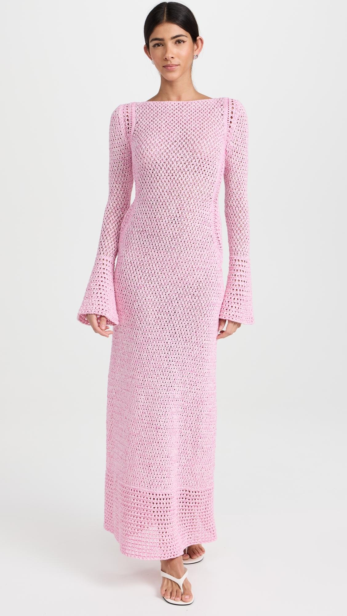 Fuchsia bell sleeve dress sale