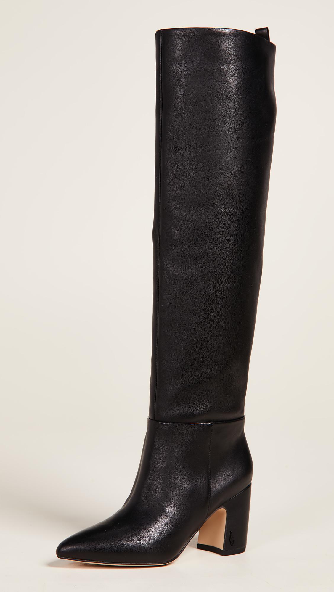Sam Edelman Leather Hutton Tall Boots in Black - Lyst