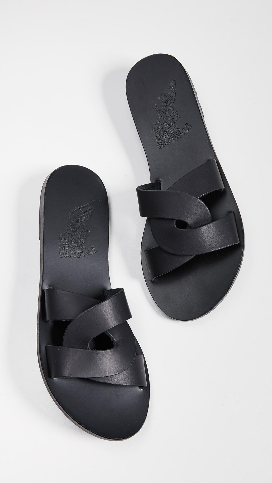 Ancient Greek Sandals Leather Desmos Slides in Black - Lyst