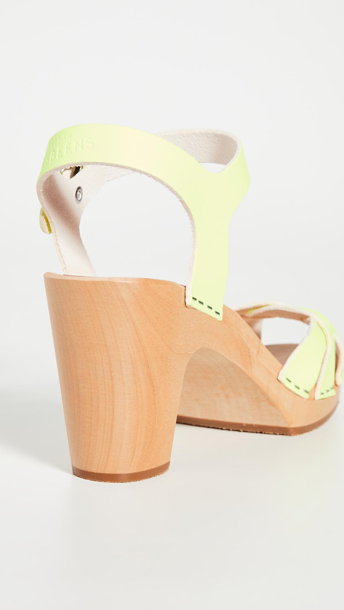 swedish hasbeens yellow clogs