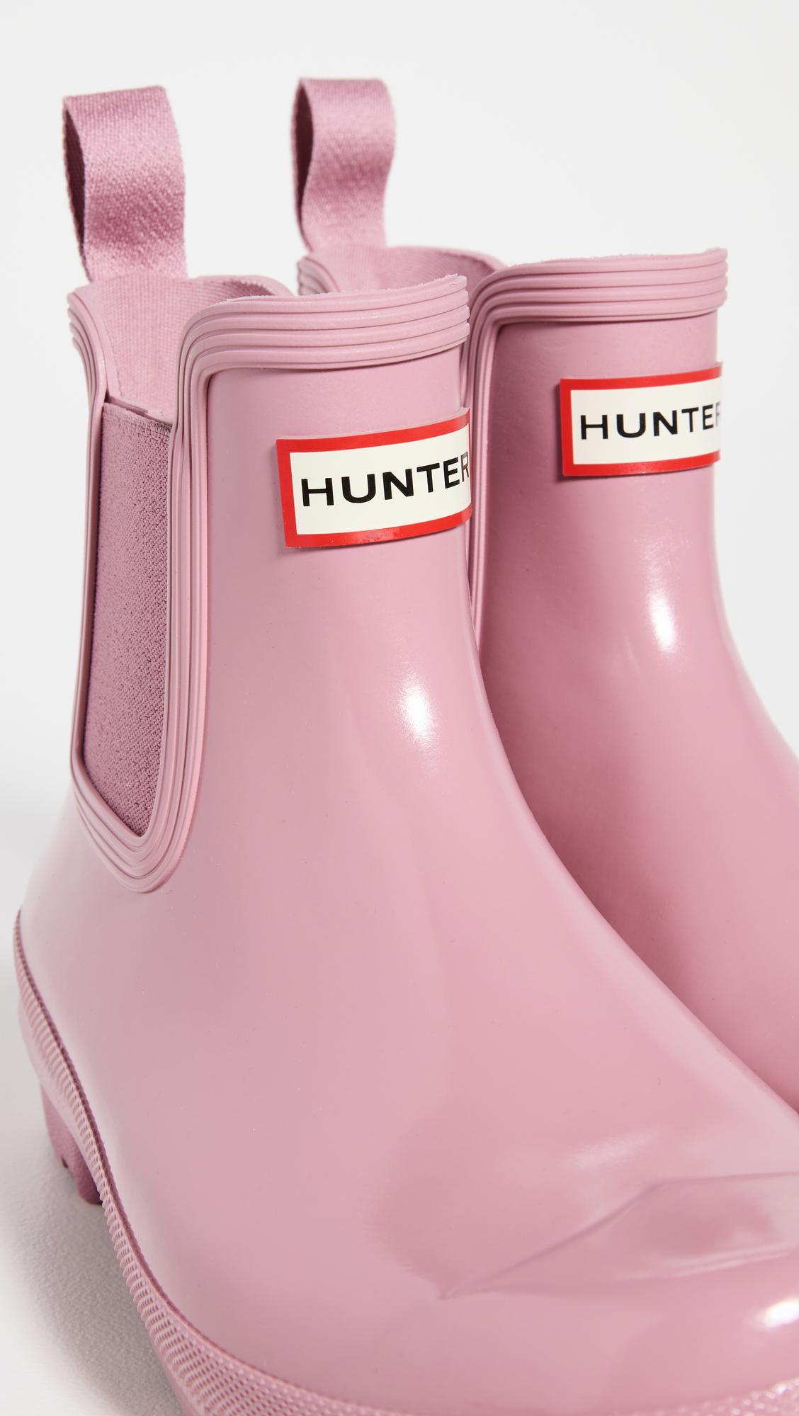 HUNTER Original Chelsea Gloss Boots in Pink | Lyst