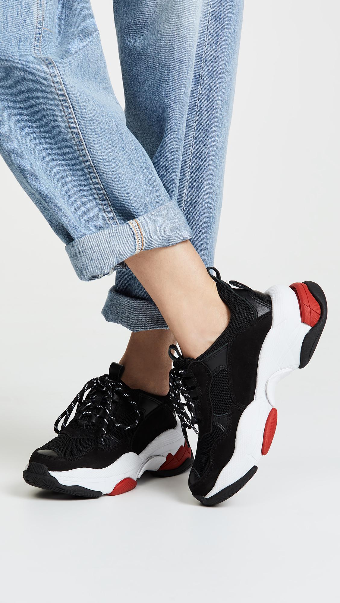 Jeffrey Campbell Suede Lo-fi Sneakers in Black/Red/White (Black) - Lyst