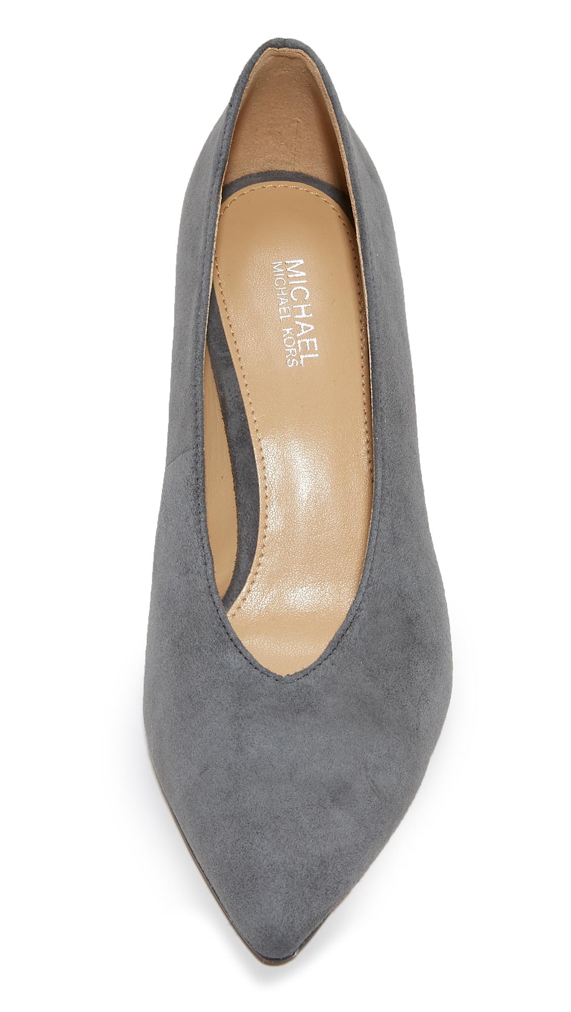 MICHAEL Michael Kors Lizzy Mid Pumps in Gray | Lyst