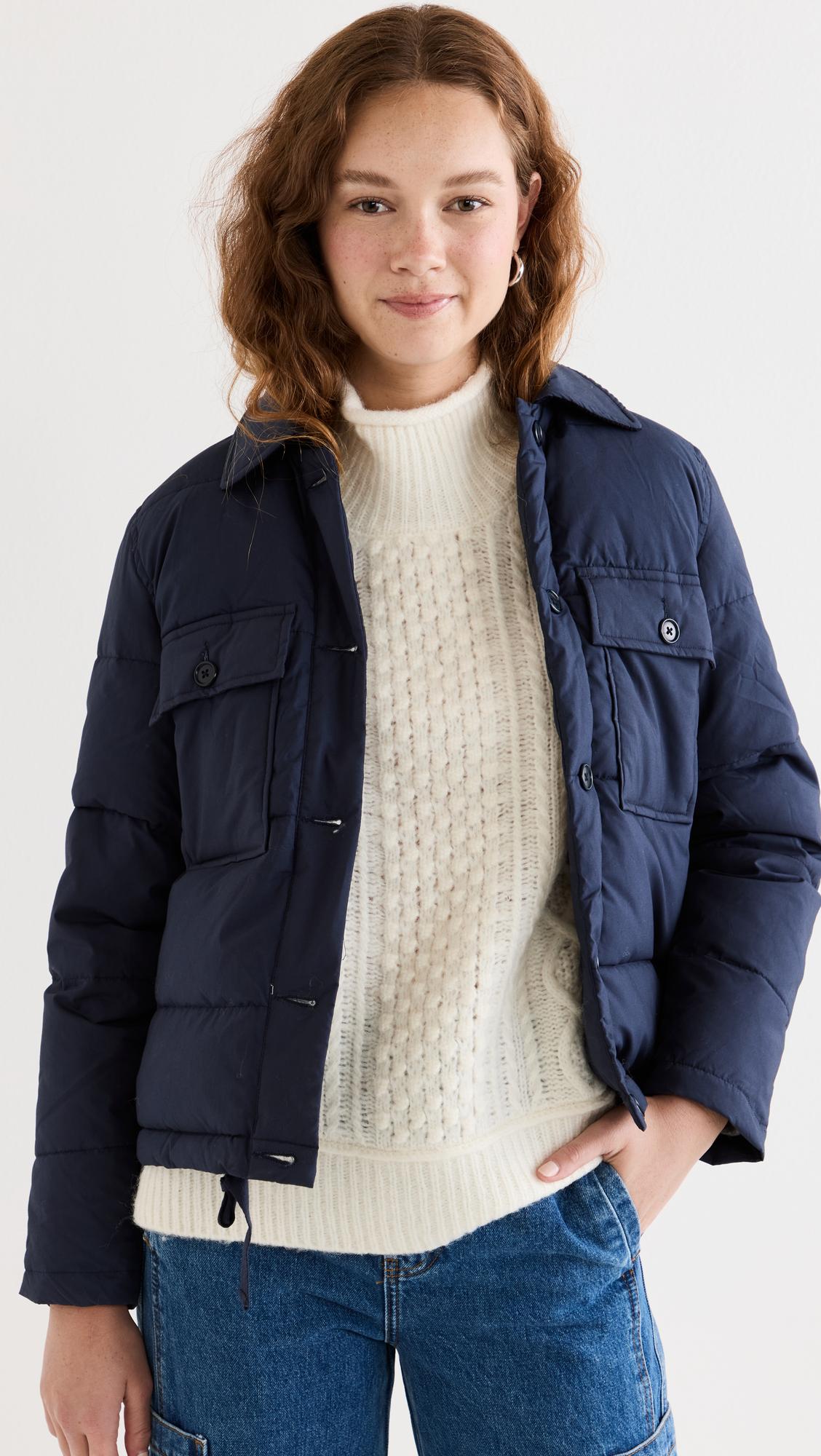 Alex Mill Cotton Quilted Cropped Jacket in Deep Navy (Blue) | Lyst