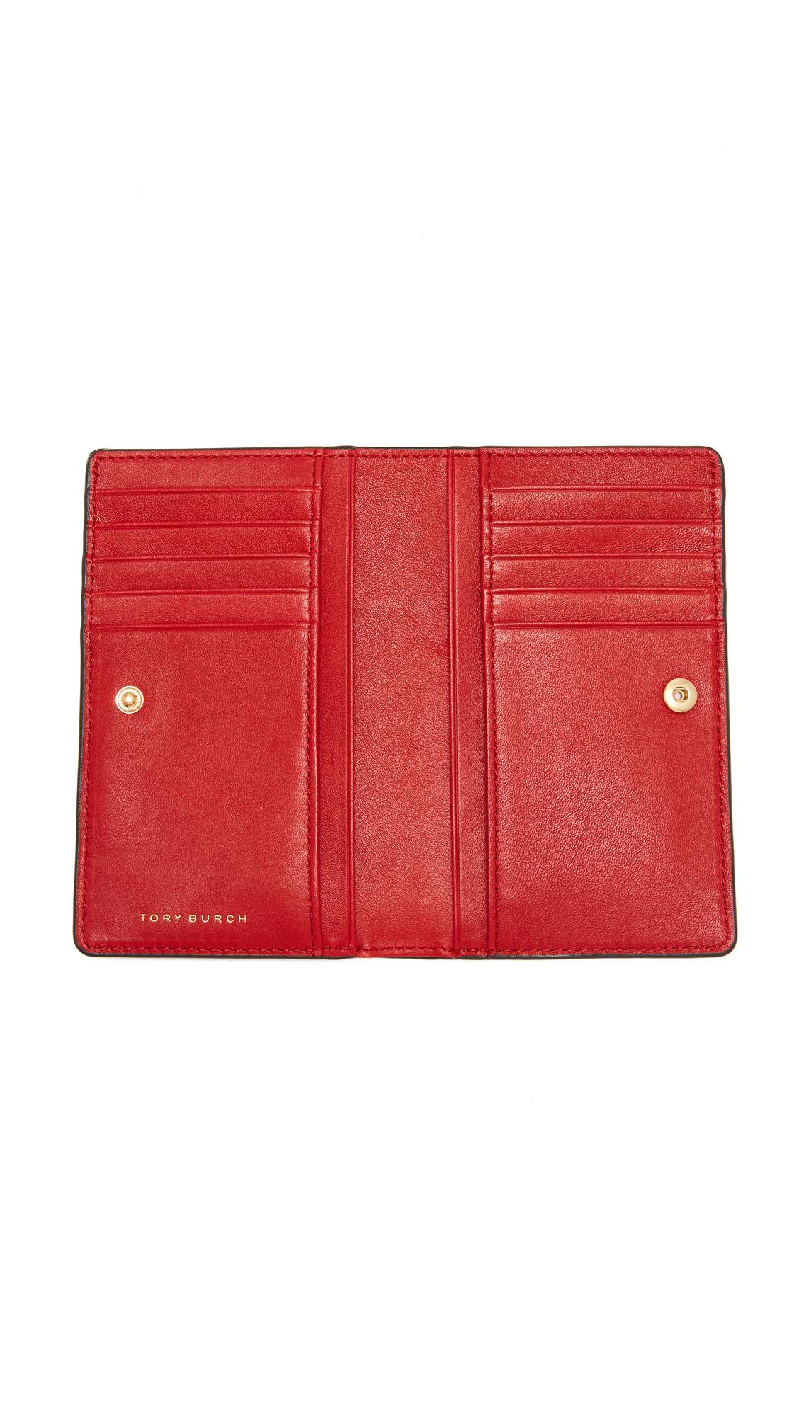 Lyst Tory Burch Slim Medium Wallet in Red