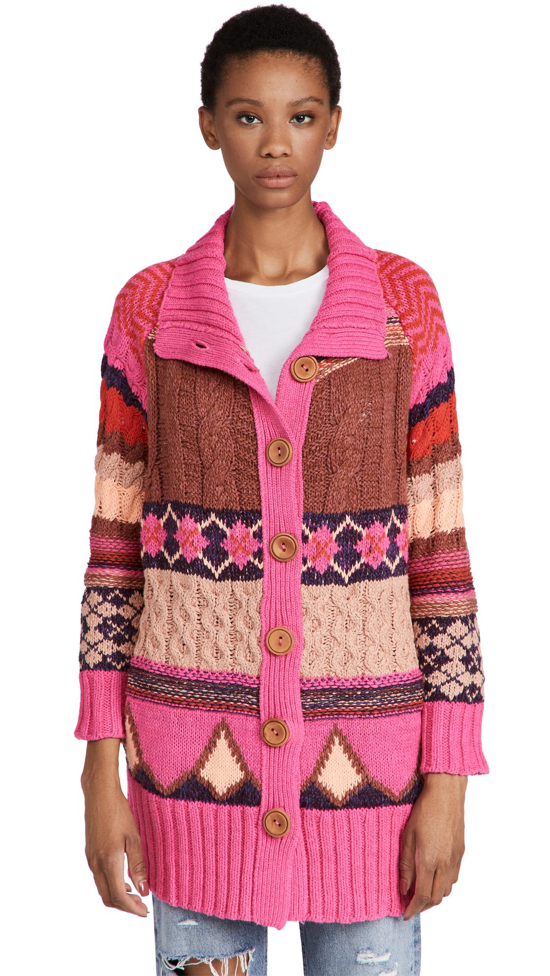 Isle Cardigan Love Shack Fancy Pink Sweater Loveshackfancy Deena