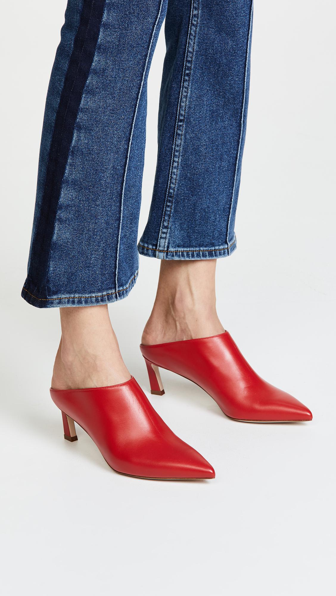 stuart weitzman mira leather mules
