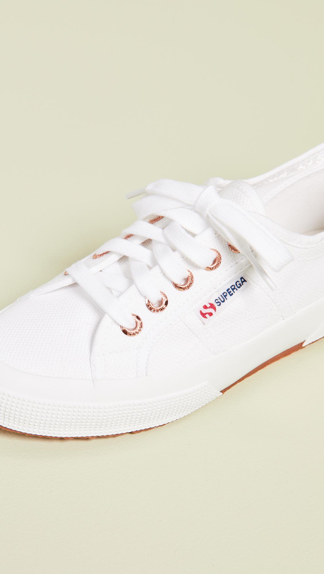 white superga with rose gold