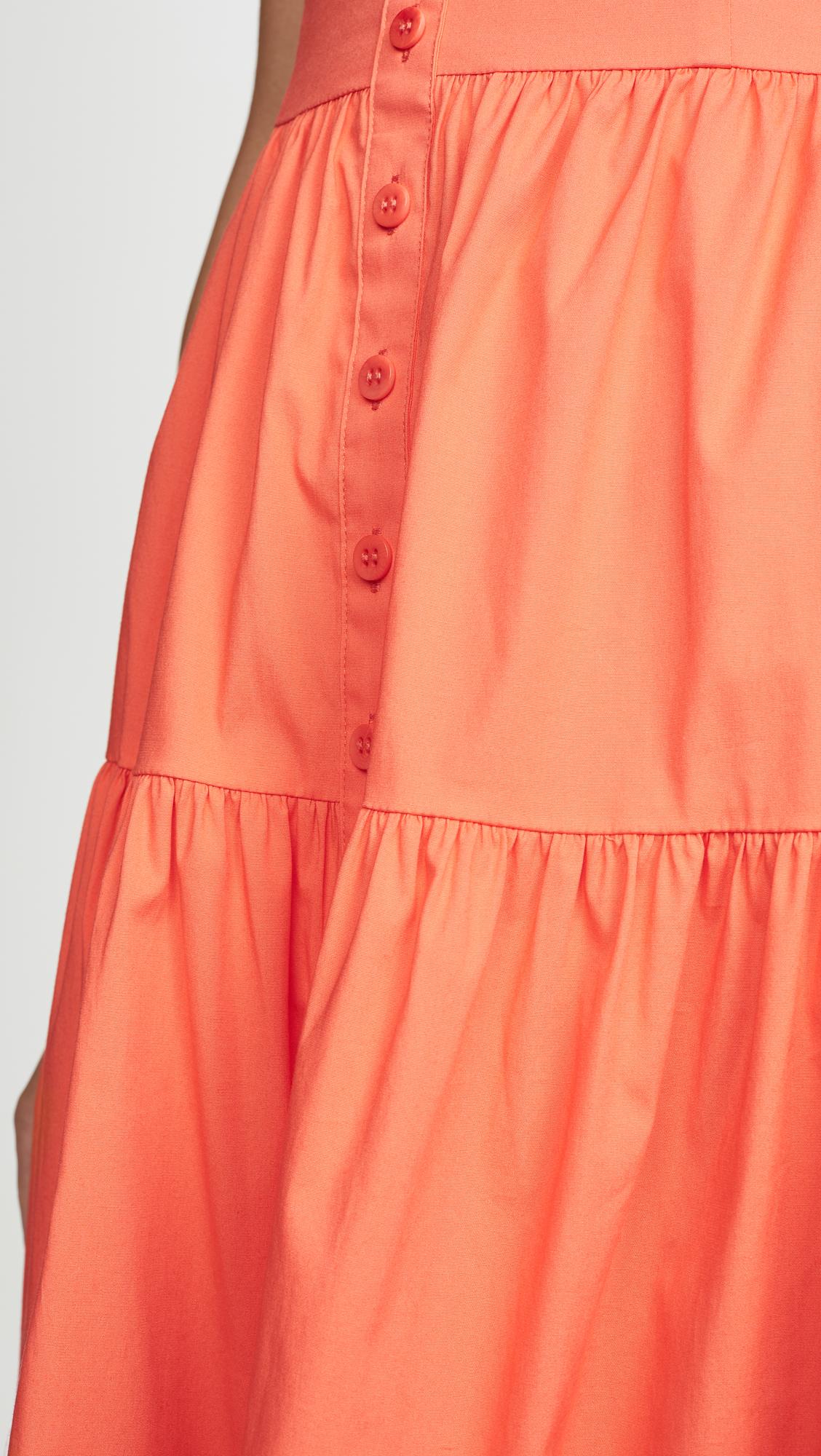 0円 激安先着 STAUD ファッション ドレス Womens Elio Orange Tiered Off The Shoulder Fit Flare Dress 0