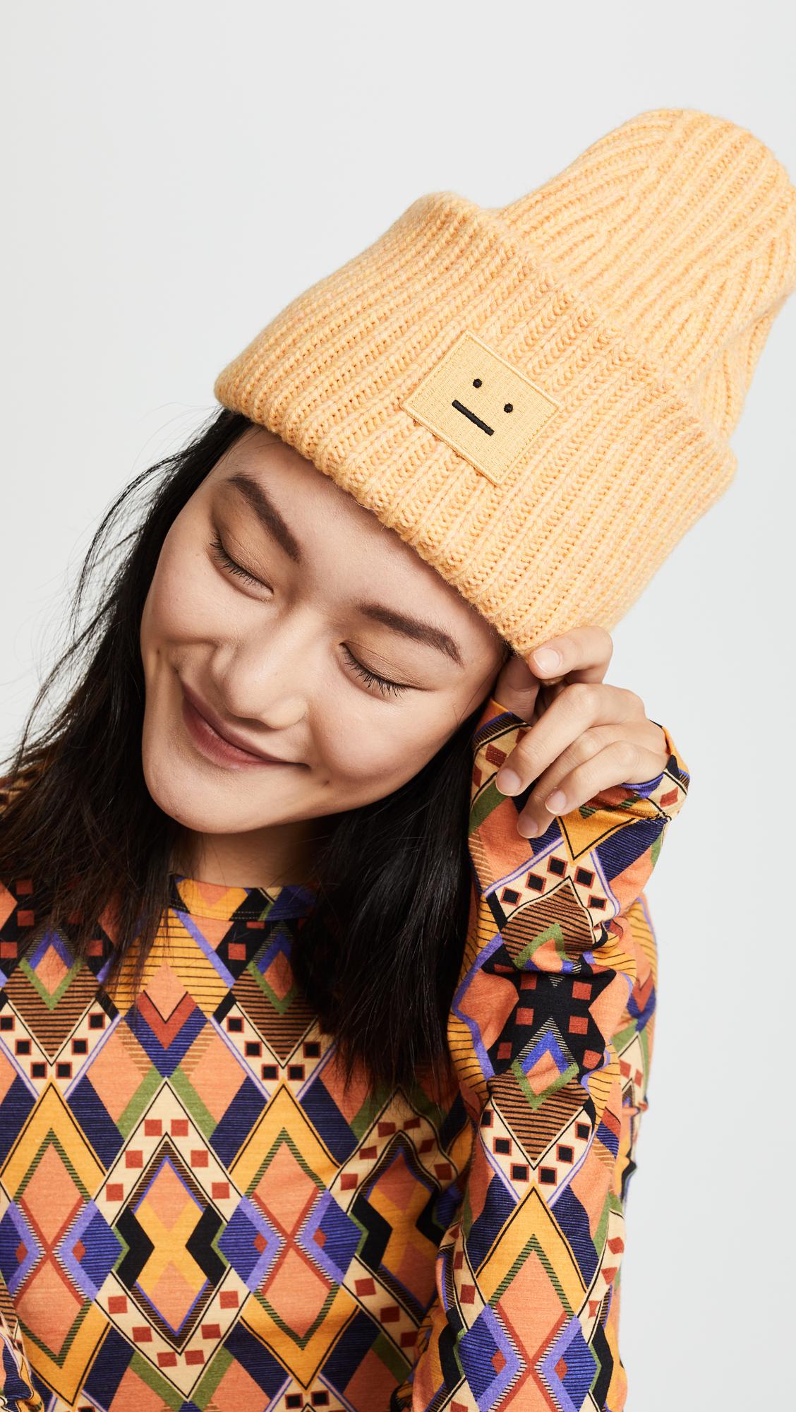 acne beanie yellow