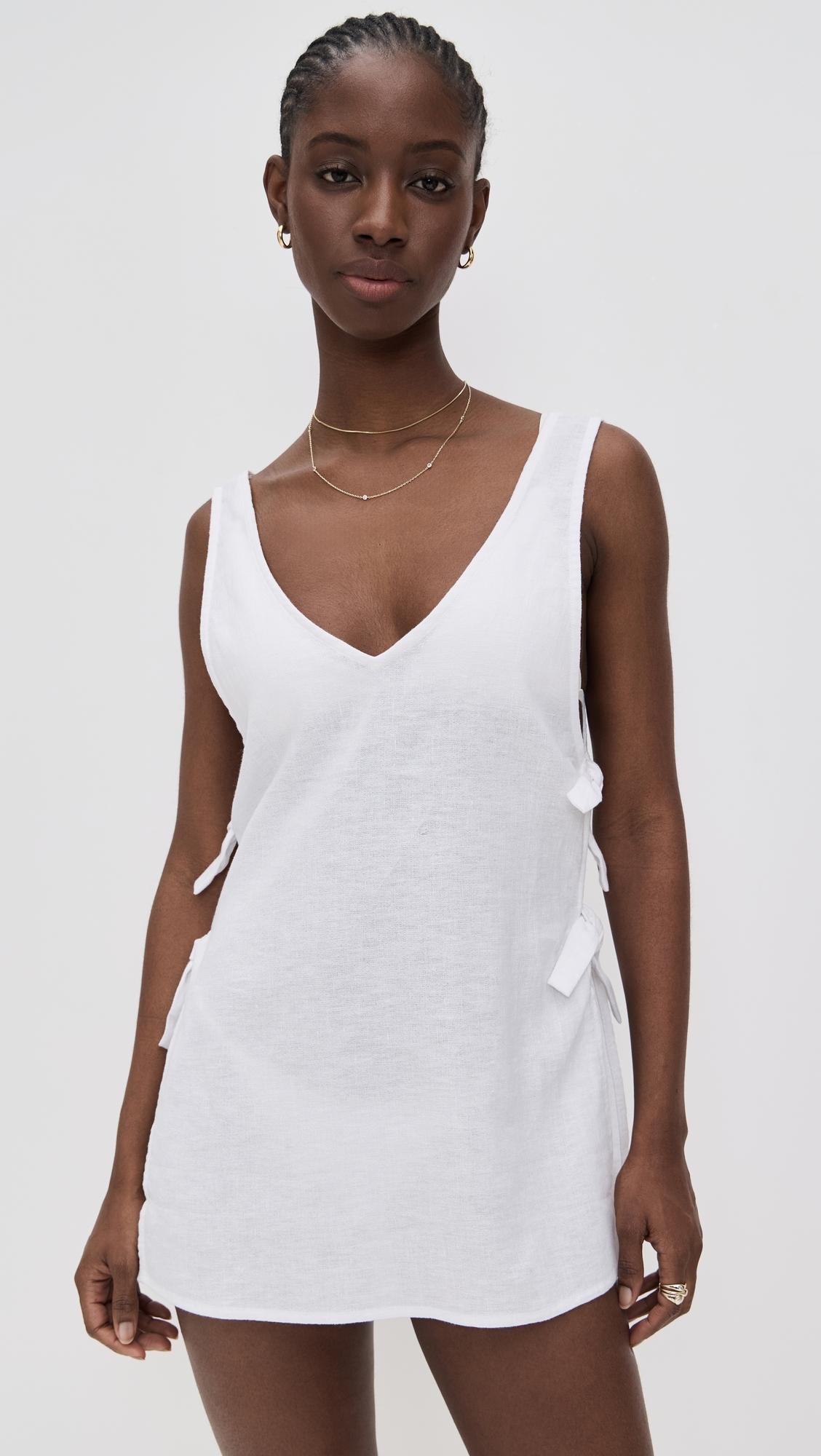 vitamin a linen dress Vitamin A Women's Swimwear Crinkle Linen Riviera Dress Swimsuit Cover Up, Black, X-Small at Amazon Women's Clothing store
