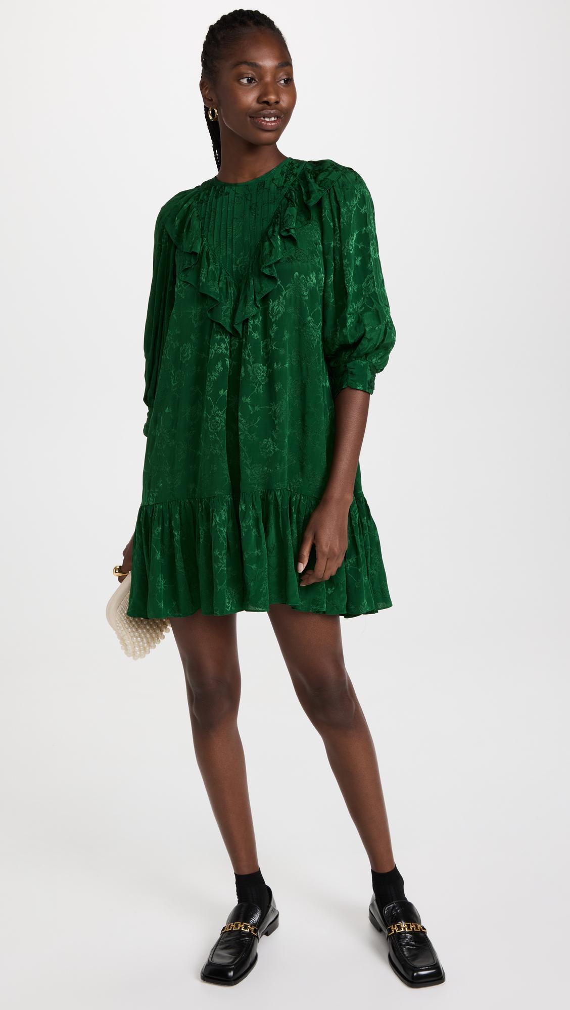 byTiMo Jacquard Shift Dress in Green | Lyst