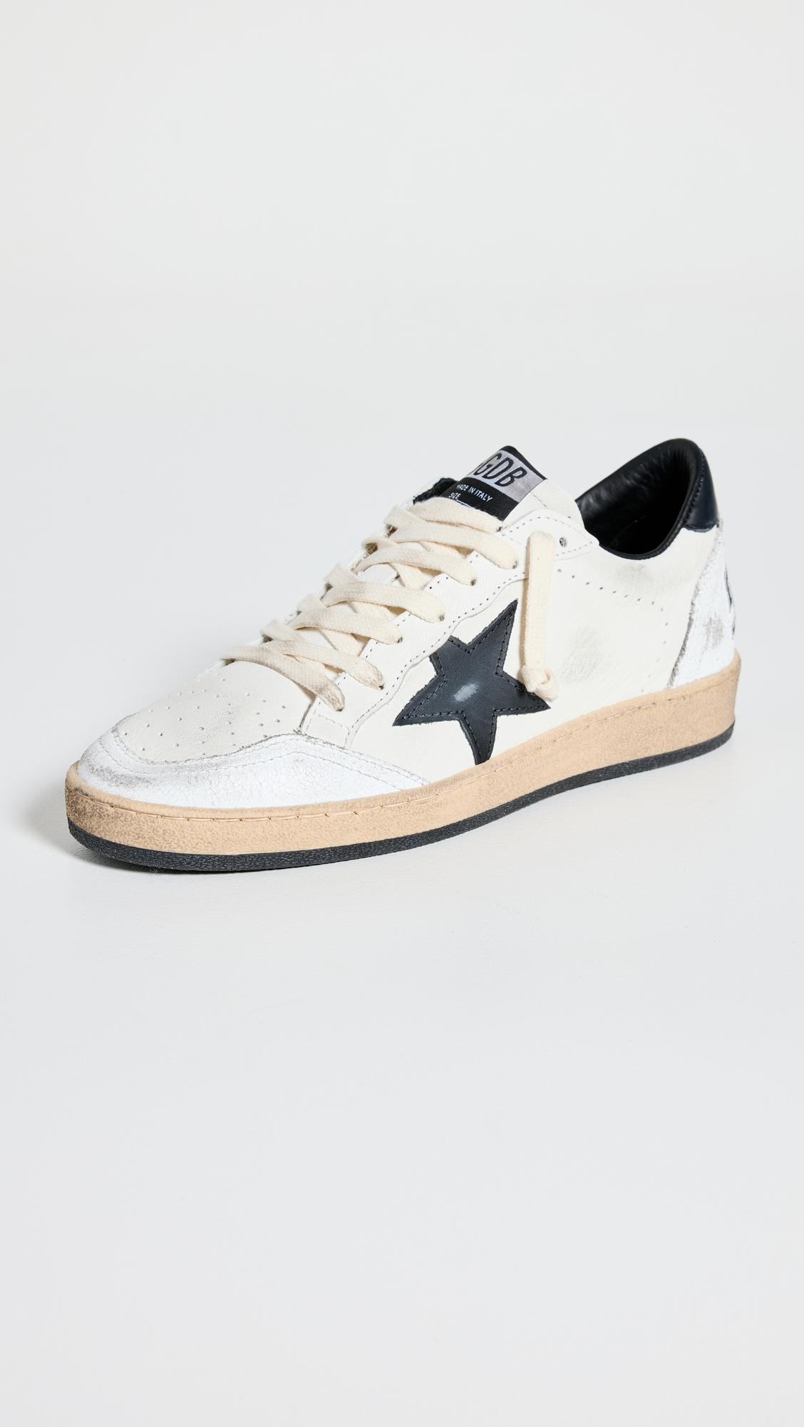 Golden Goose Ball Star Star And Heel Crack Toe Sneakers in White | Lyst