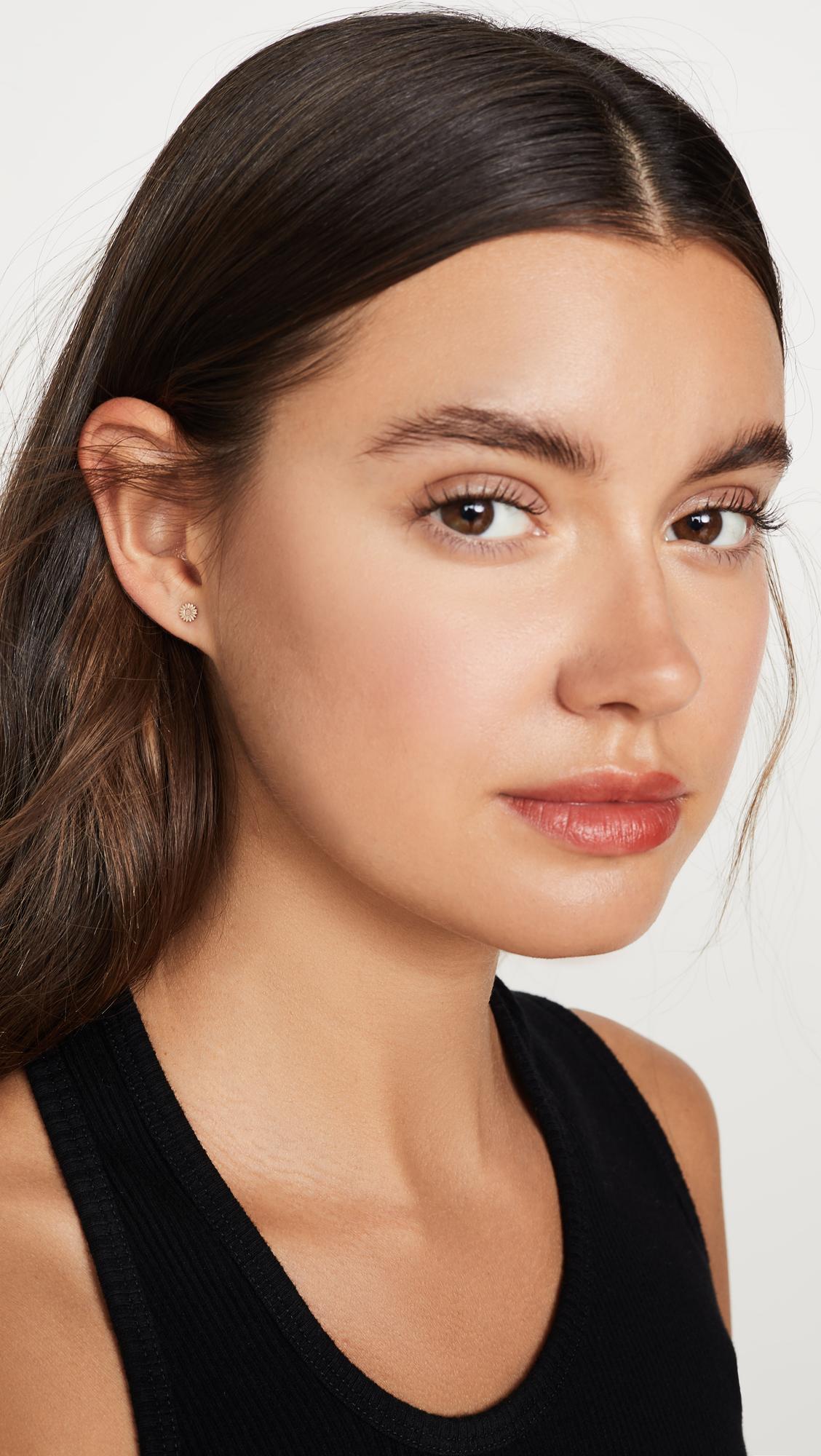 Zoe Chicco 14k Gold Itty Bitty Flower Stud Earring in Yellow Lyst