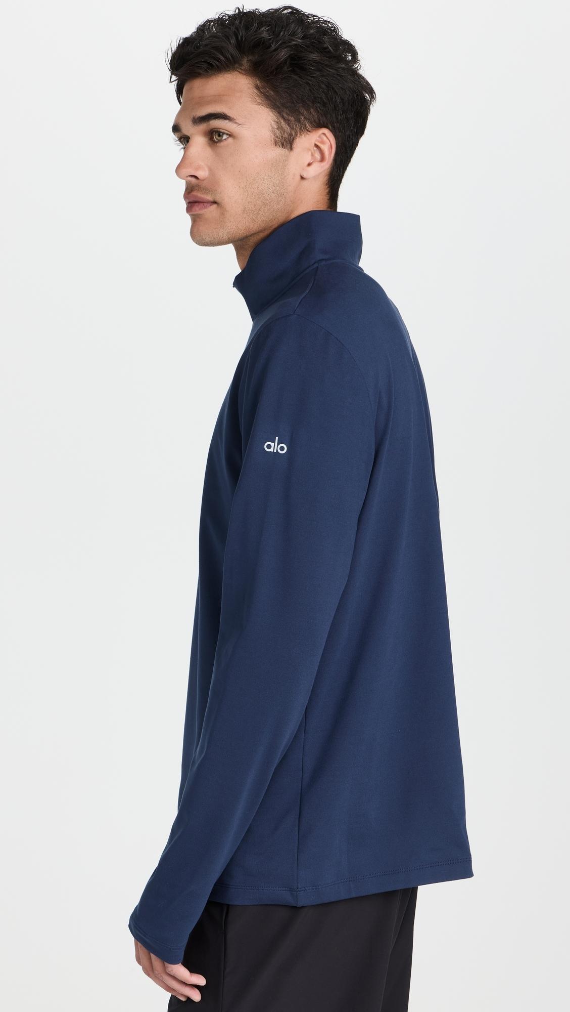 Alo Yoga Conquer Reform 1/4 Zip Long Sleeve Sweatshirt in Blue for