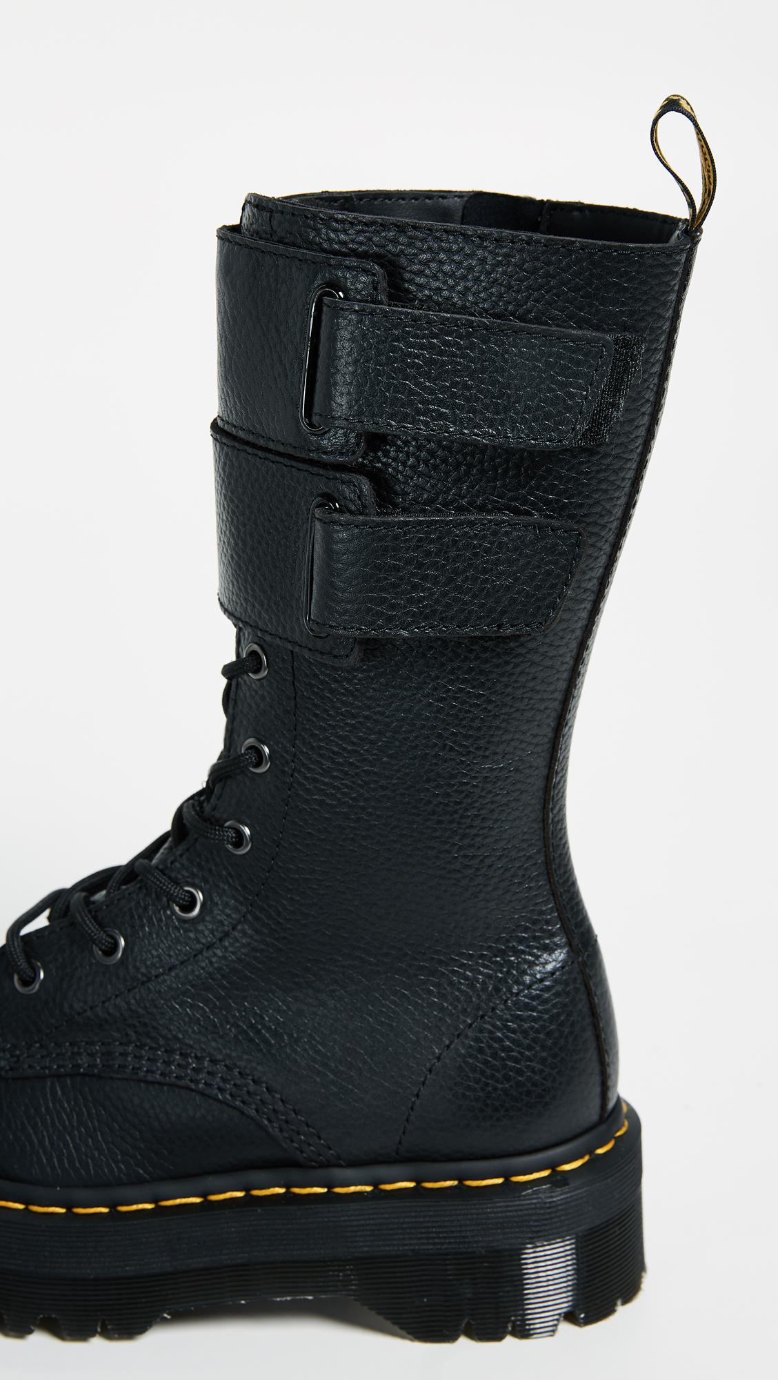 Dr. Martens Leather Jagger 10 Eye Boots in Black | Lyst