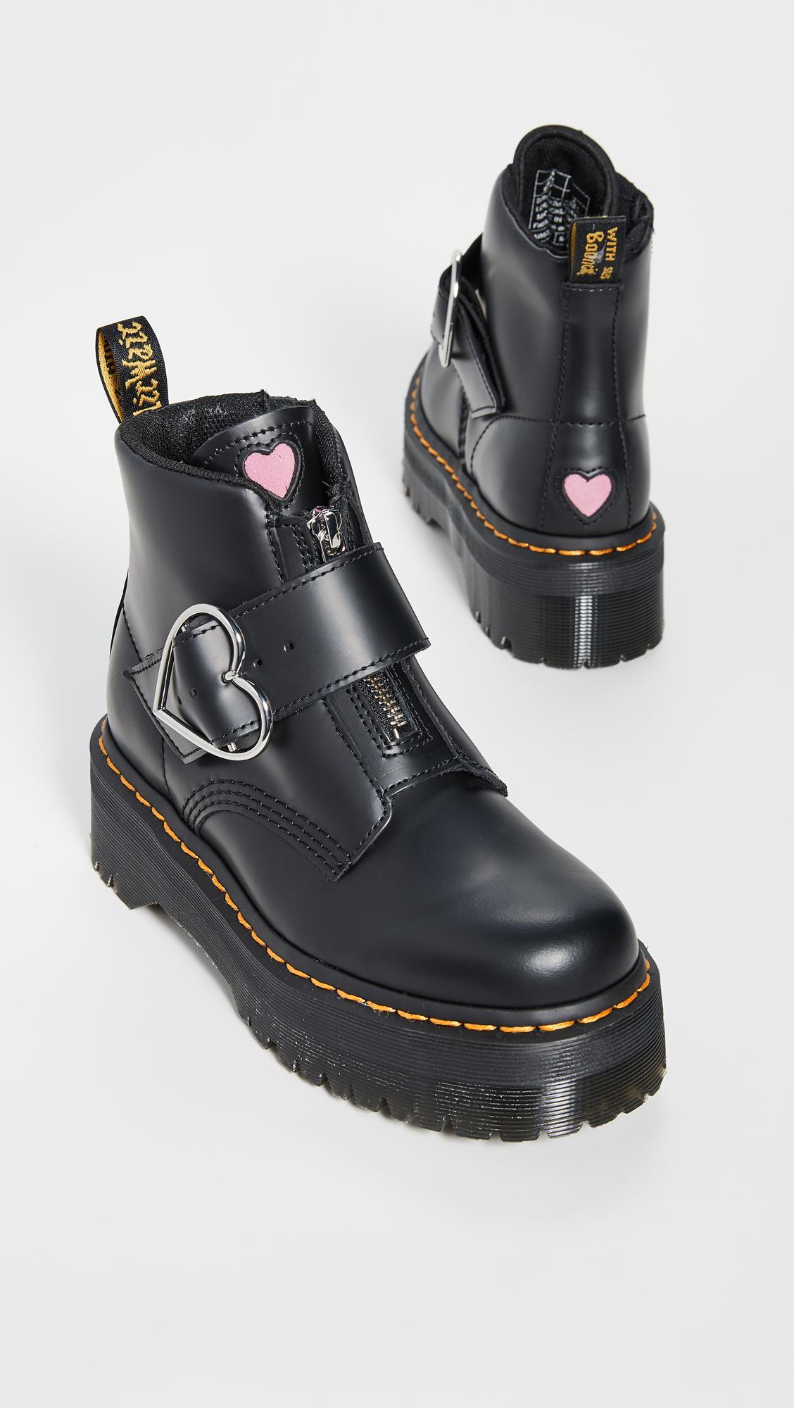 Dr. Martens Leather Buckle Boot Lazy Oaf in Black | Lyst