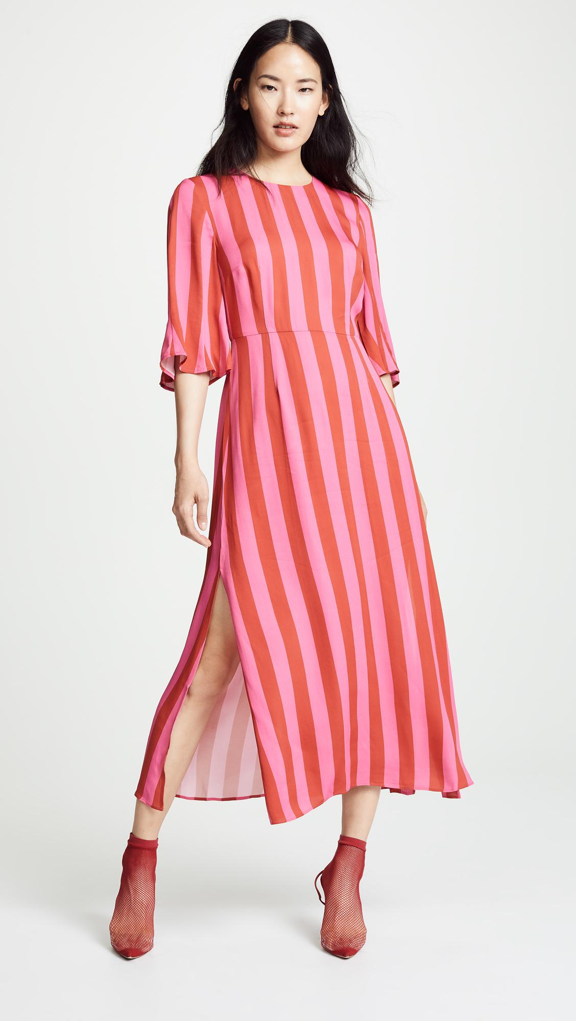 Stine Goya Synthetic Kirsten Dress in Stripes Raspberry (Pink) - Lyst