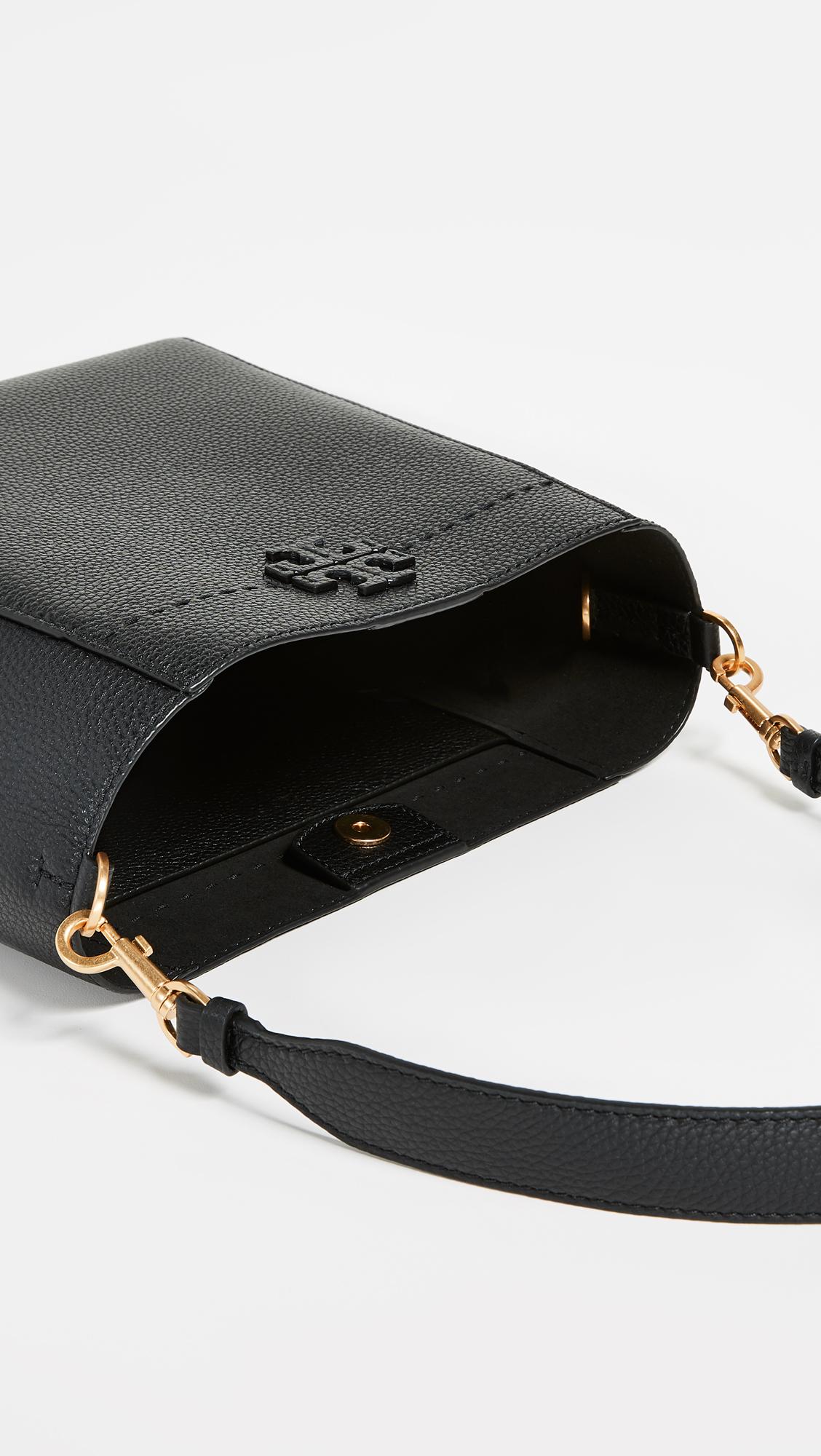 Tory Burch Leather Mcgraw Hobo Bag in Black/Gold (Black ...