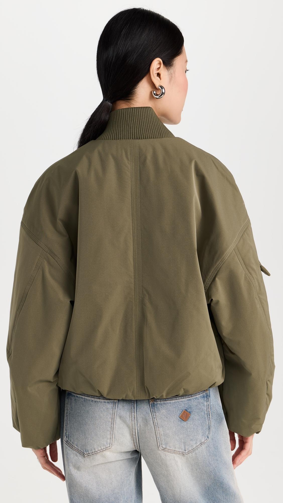 Ganni Light Twill Oversized Short Bomber Jacket | Lyst