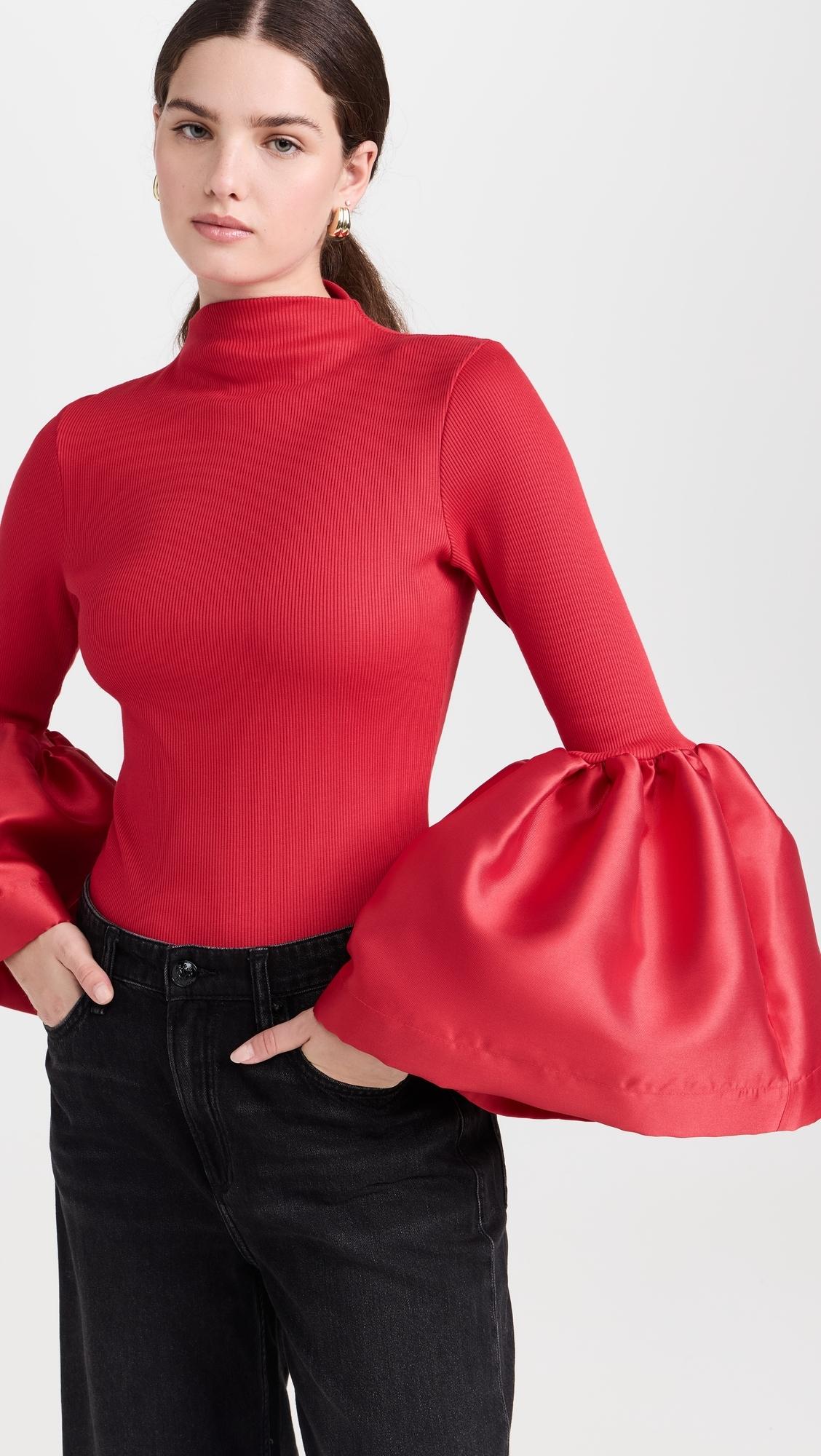 BLACK TURTLENECK PUFF SLEEVE TOP – MARQUES ' ALMEIDA