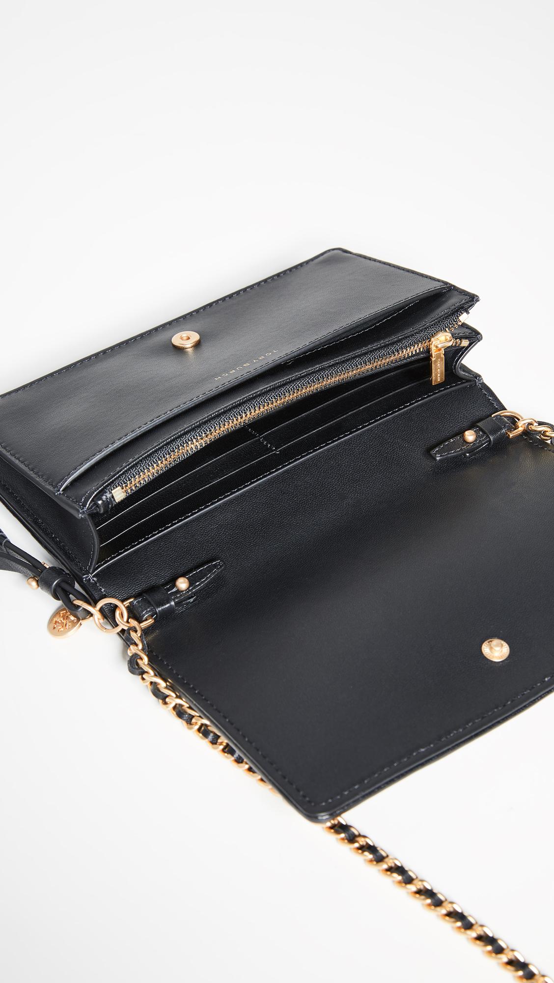 Tory Burch Fleming Soft Wallet Cross Body Bag in Black Lyst Canada